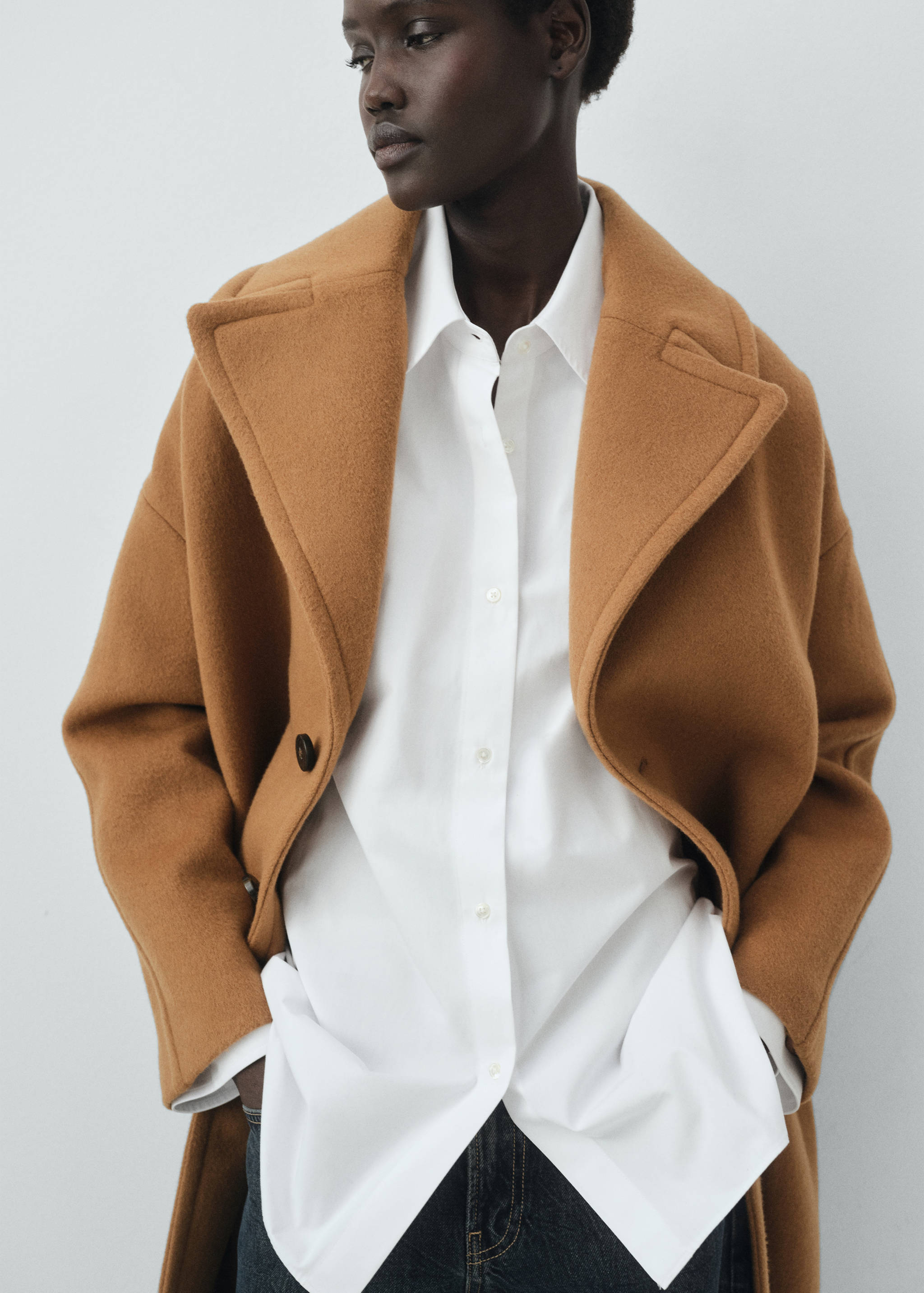 Manteco wool coat with lapels - Medium plane