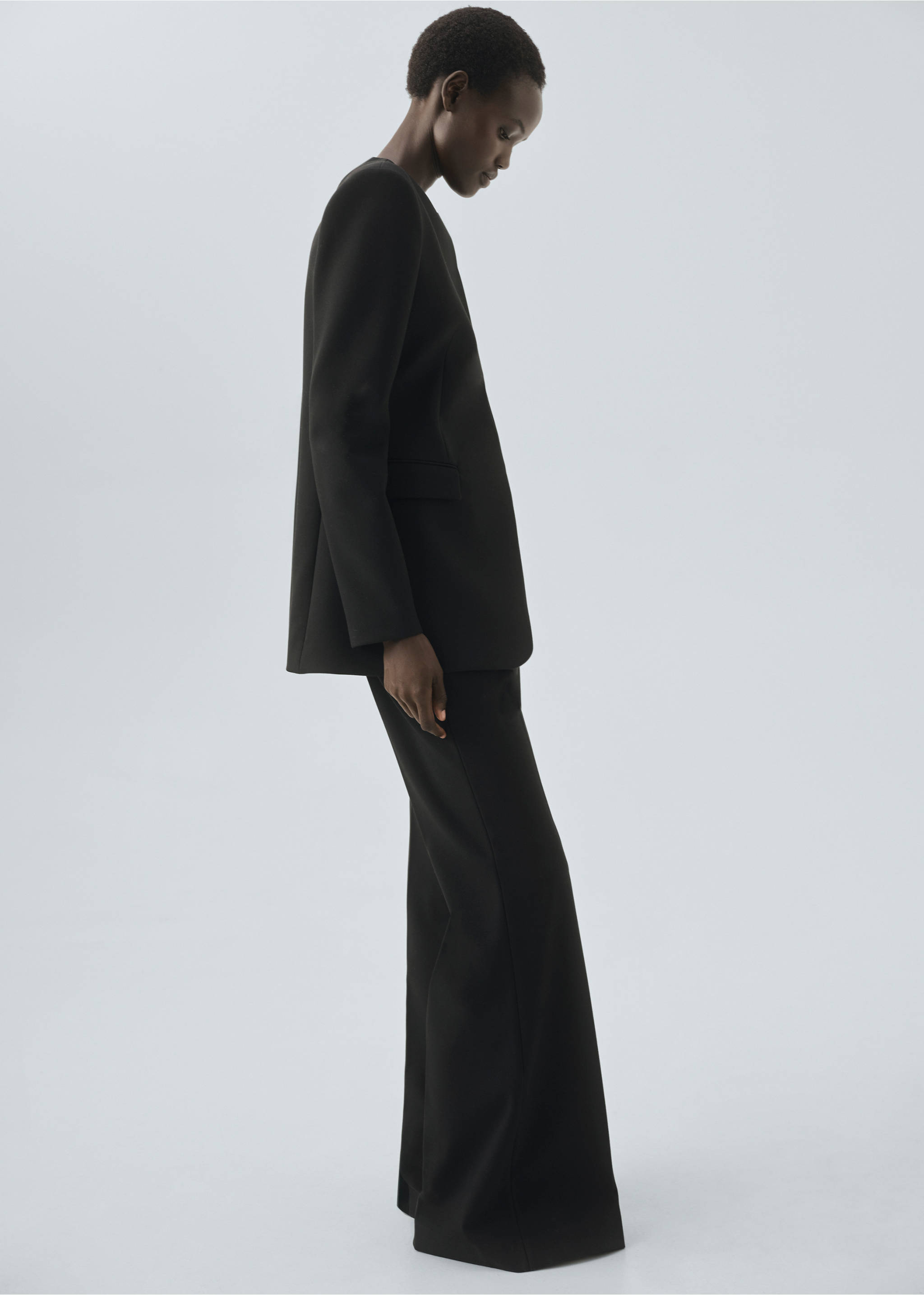Flared suit trousers - General plane, Black. Ref: 17016361-00.