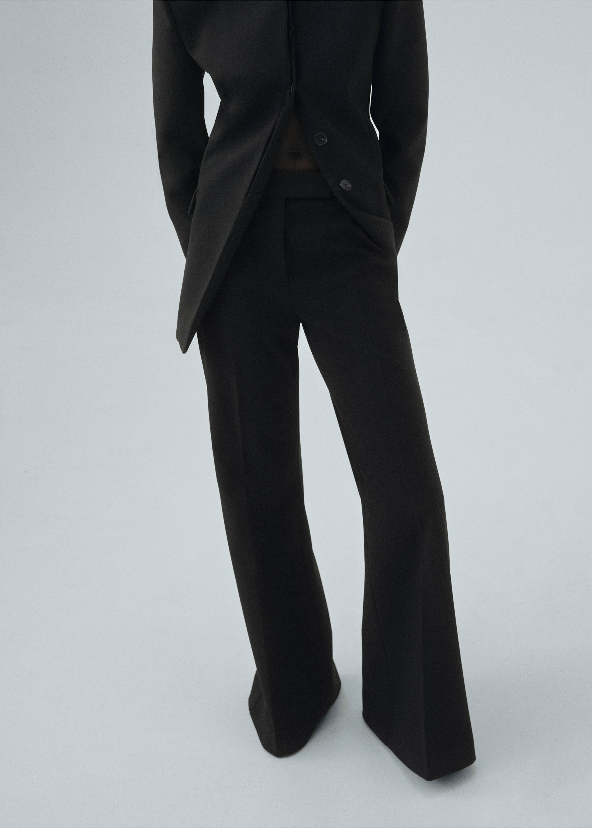 Flared suit trousers - Medium plane, Black. Ref: 17016361-00.