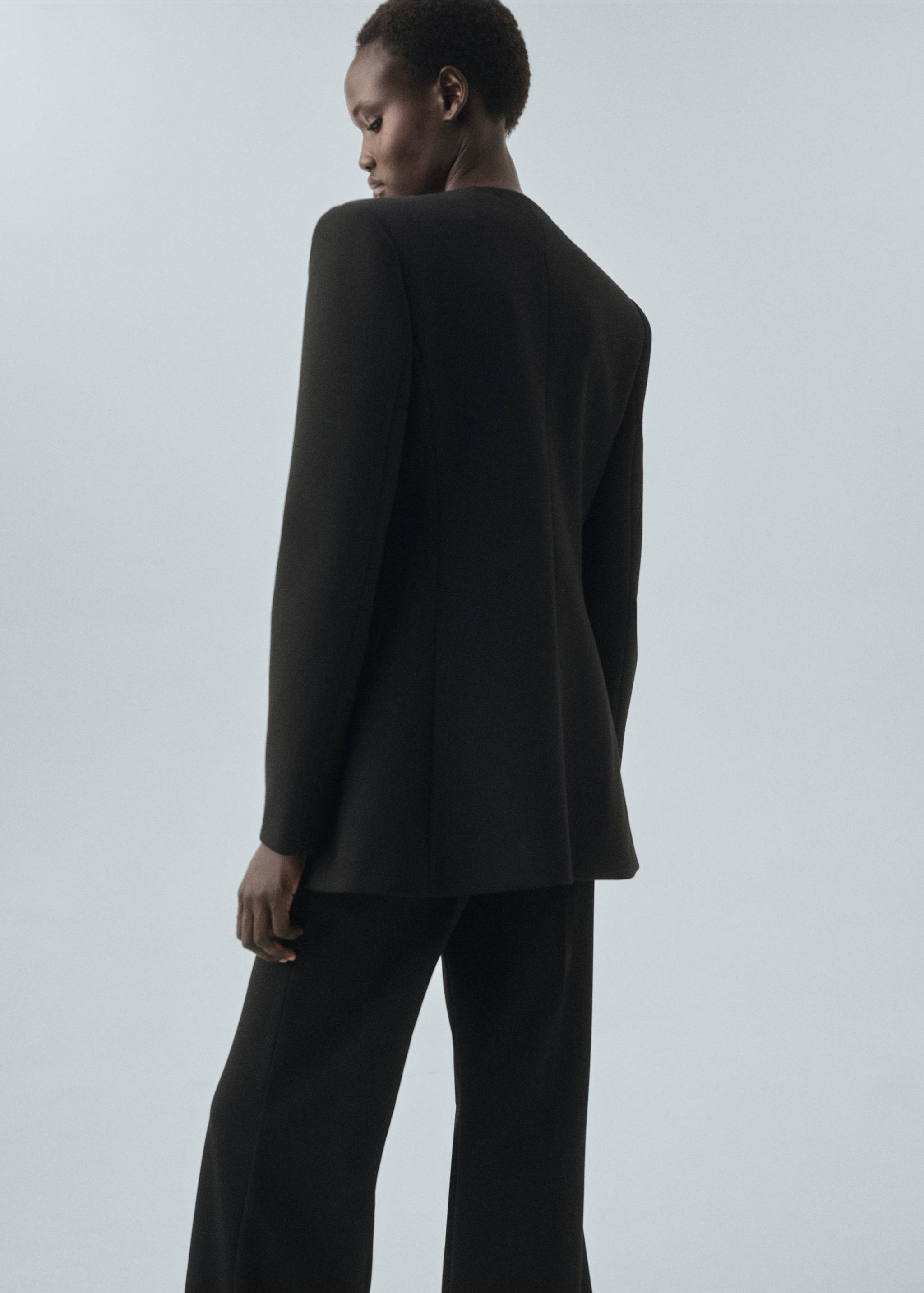 Flared suit trousers - Reverse of the article, Black. Ref: 17016361-00.