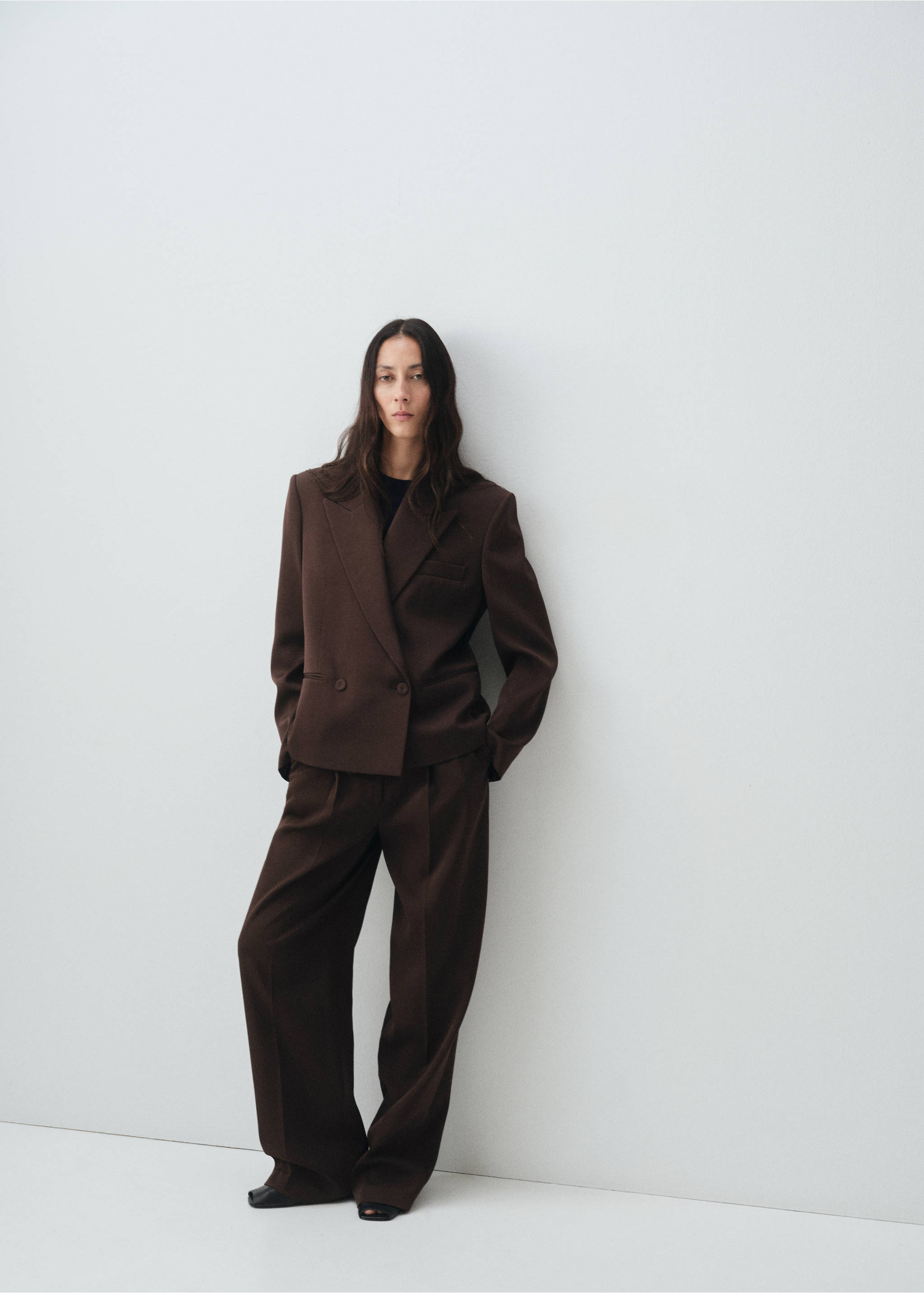 Double-breasted suit blazer - General plane, Chocolate. Ref: 17016364-00.