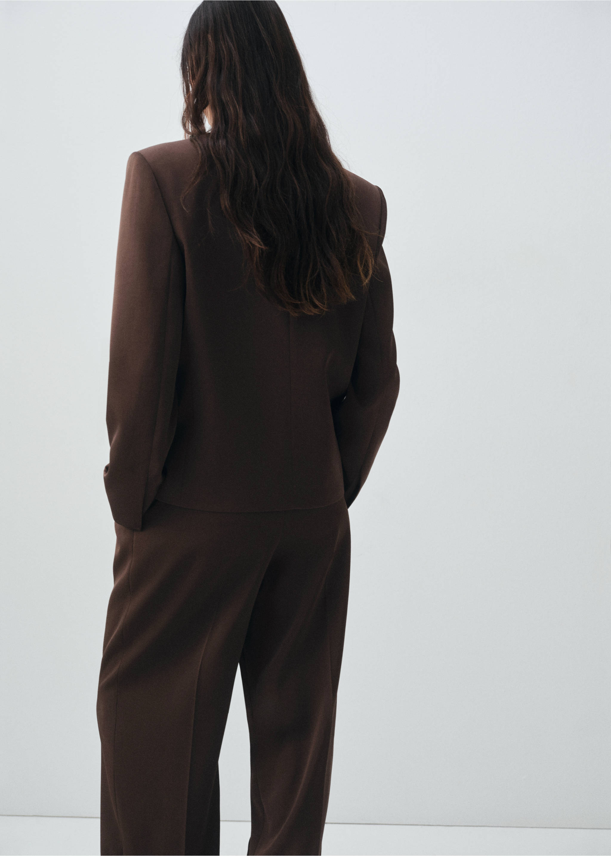 Double-breasted suit blazer - Reverse of the article, Chocolate. Ref: 17016364-00.