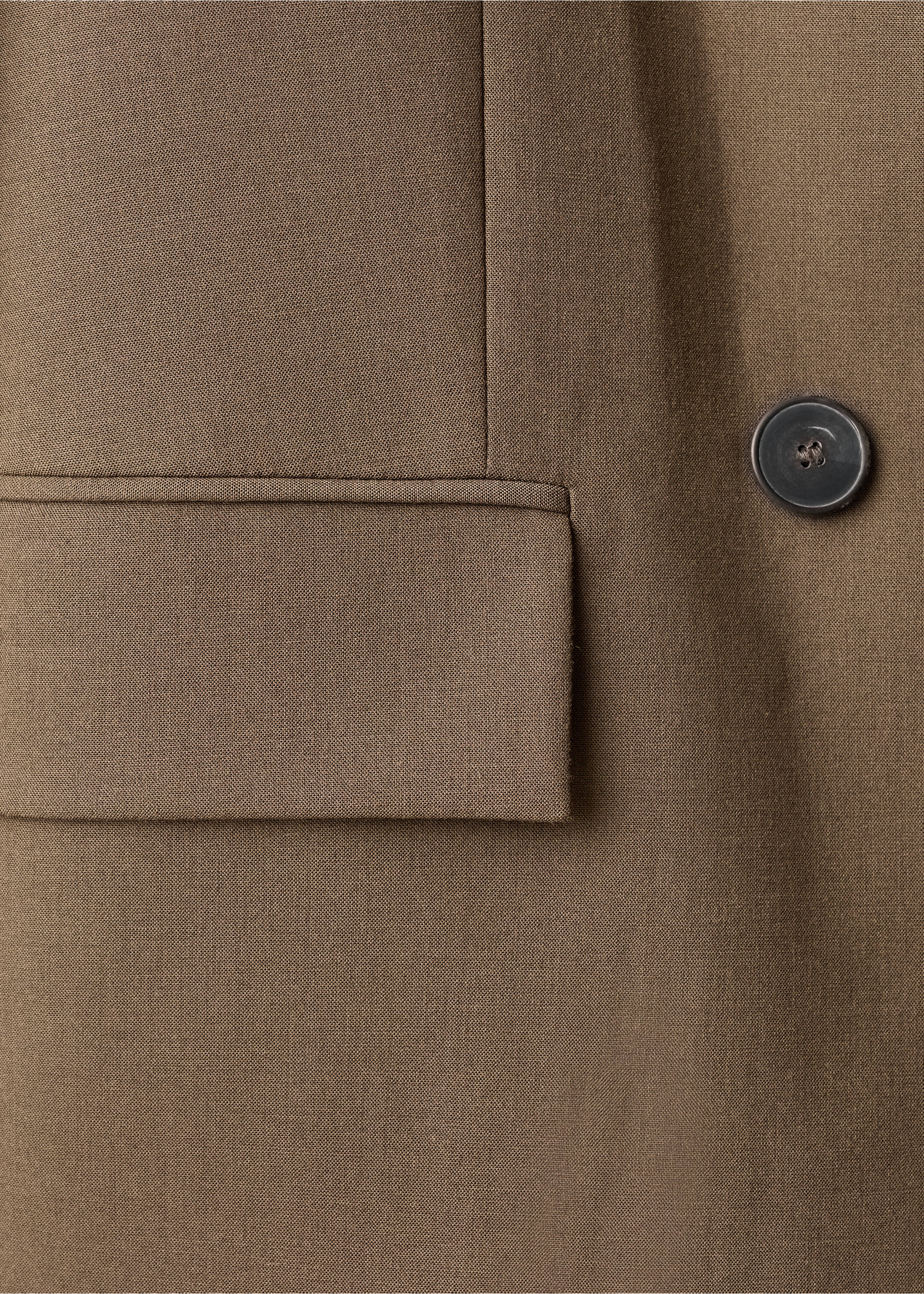 Double-breasted suit jacket - Details of the article 0, Medium Brown. Ref: 17016365-00.