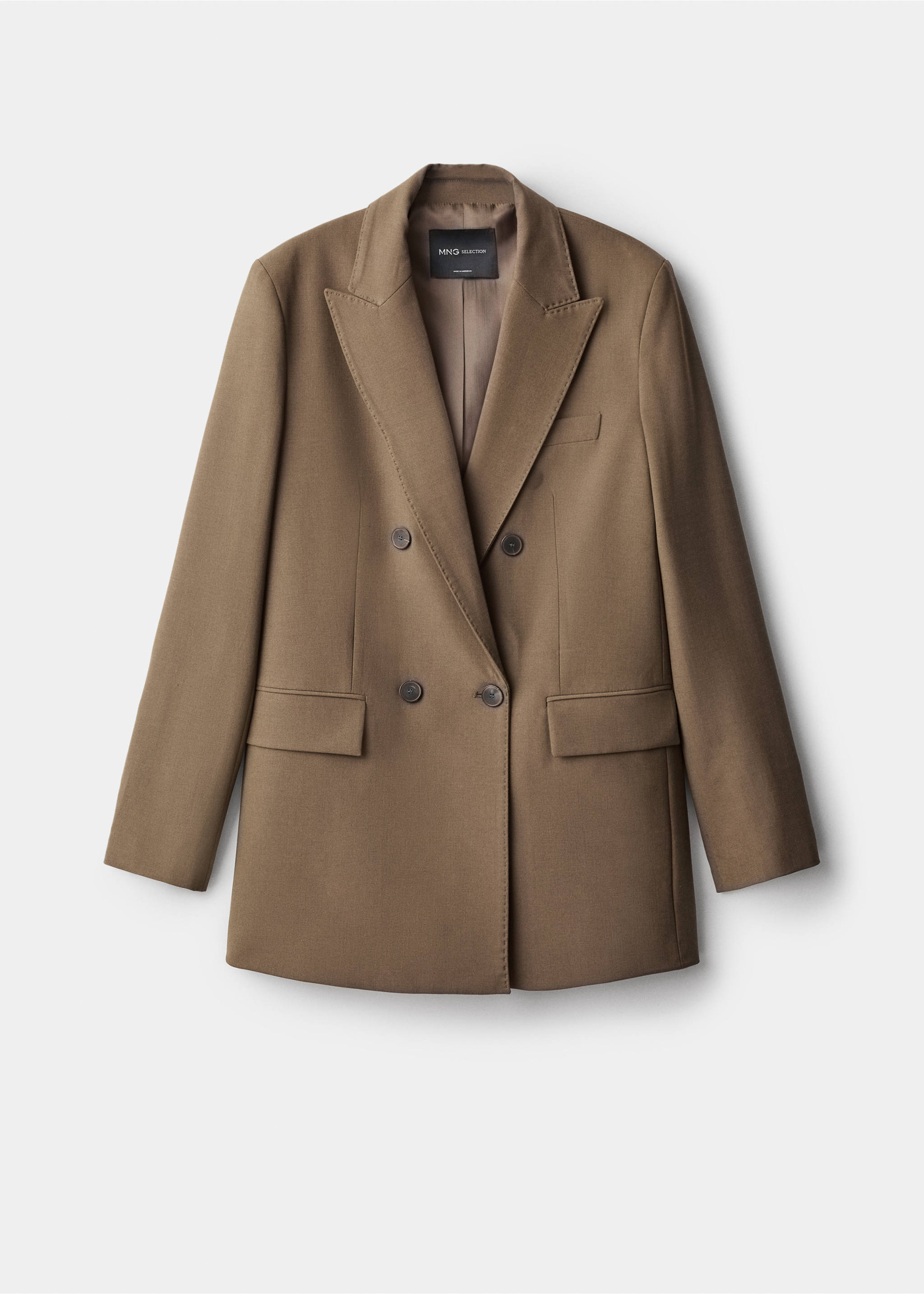 Double-breasted suit jacket - Article without model, Medium Brown. Ref: 17016365-00.