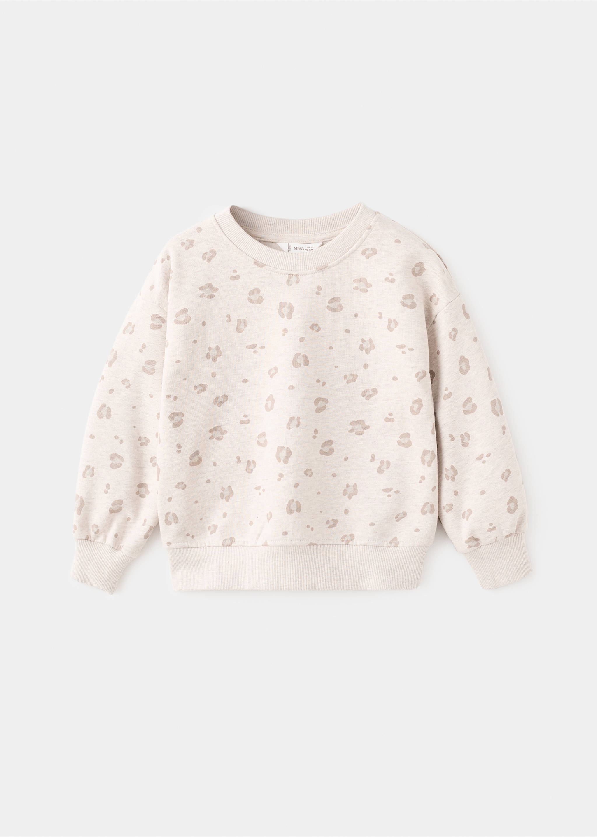 Leopard cotton sweatshirt - Article without model, Sand. Ref: 17016731-00.