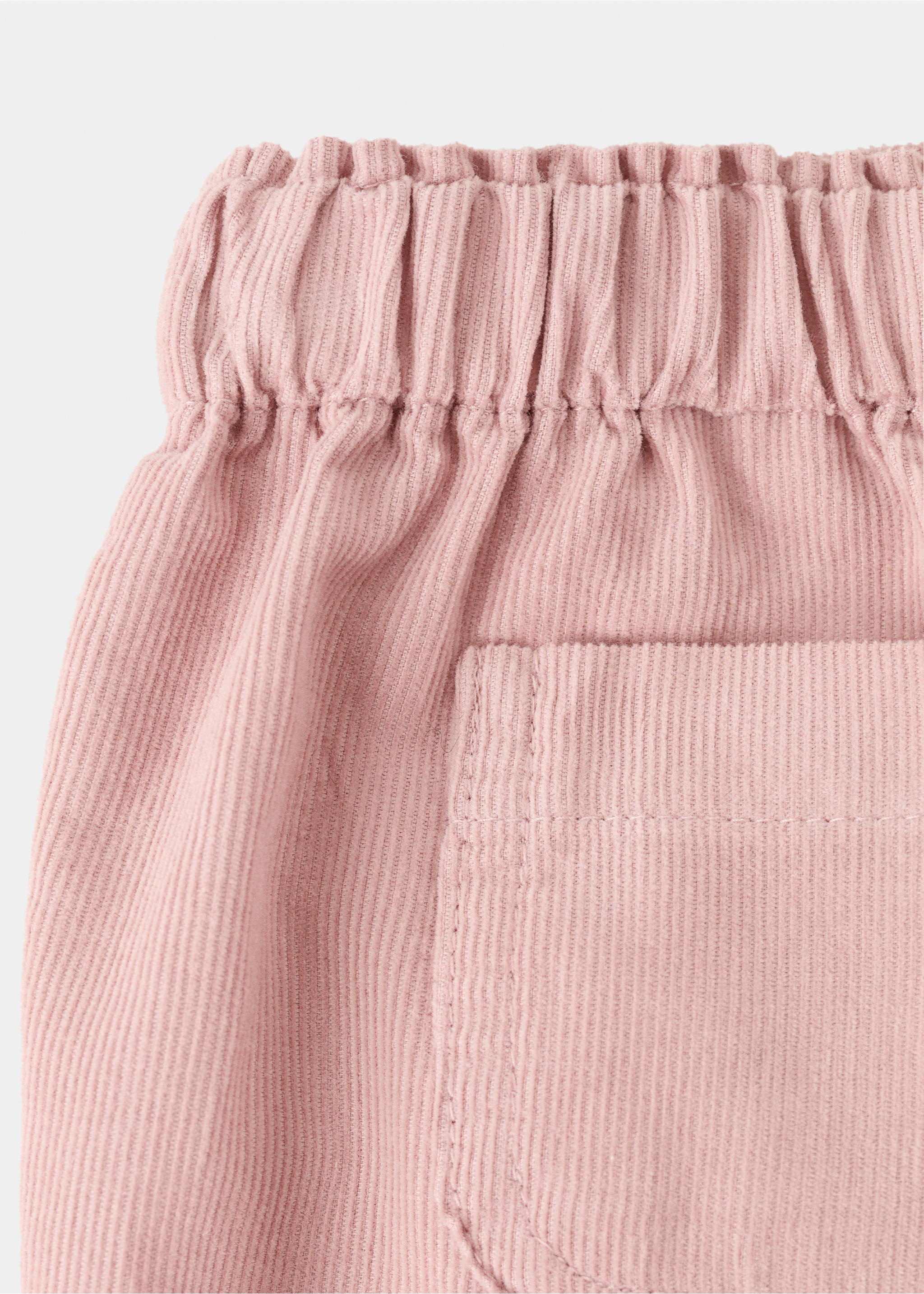 Pleated corduroy trousers - Details of the article 8, Pink. Ref: 17016733-00.