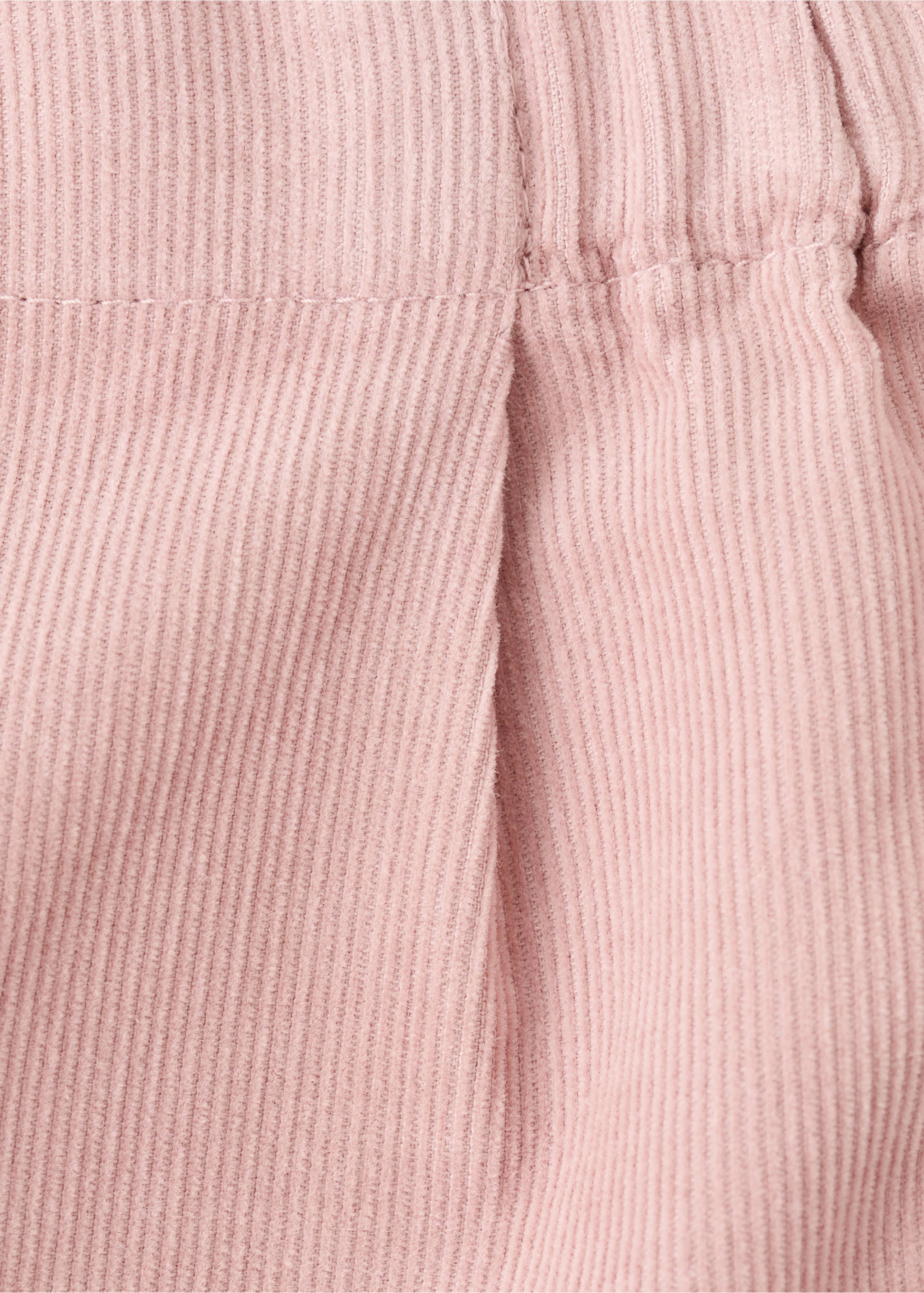 Pleated corduroy trousers - Details of the article 0, Pink. Ref: 17016733-00.