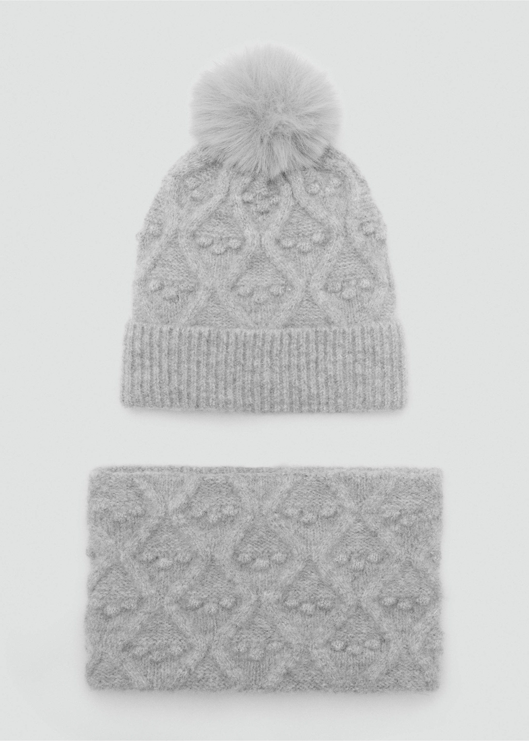 Textured scarf - Details of the article 2, Grey. Ref: 17016737-00.