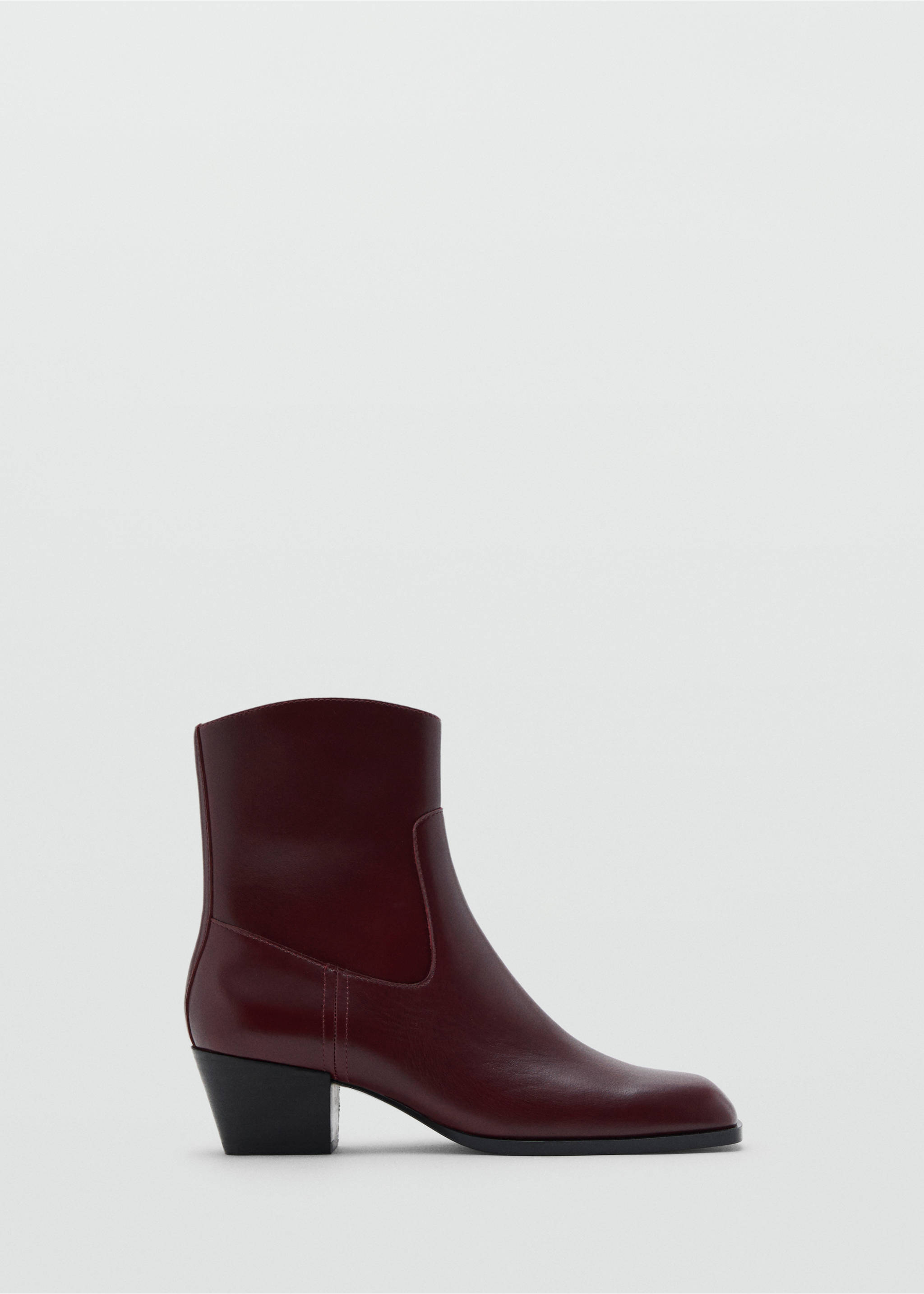 Squared toe leather ankle boots - Article without model, Burgundy. Ref: 17016738-00.