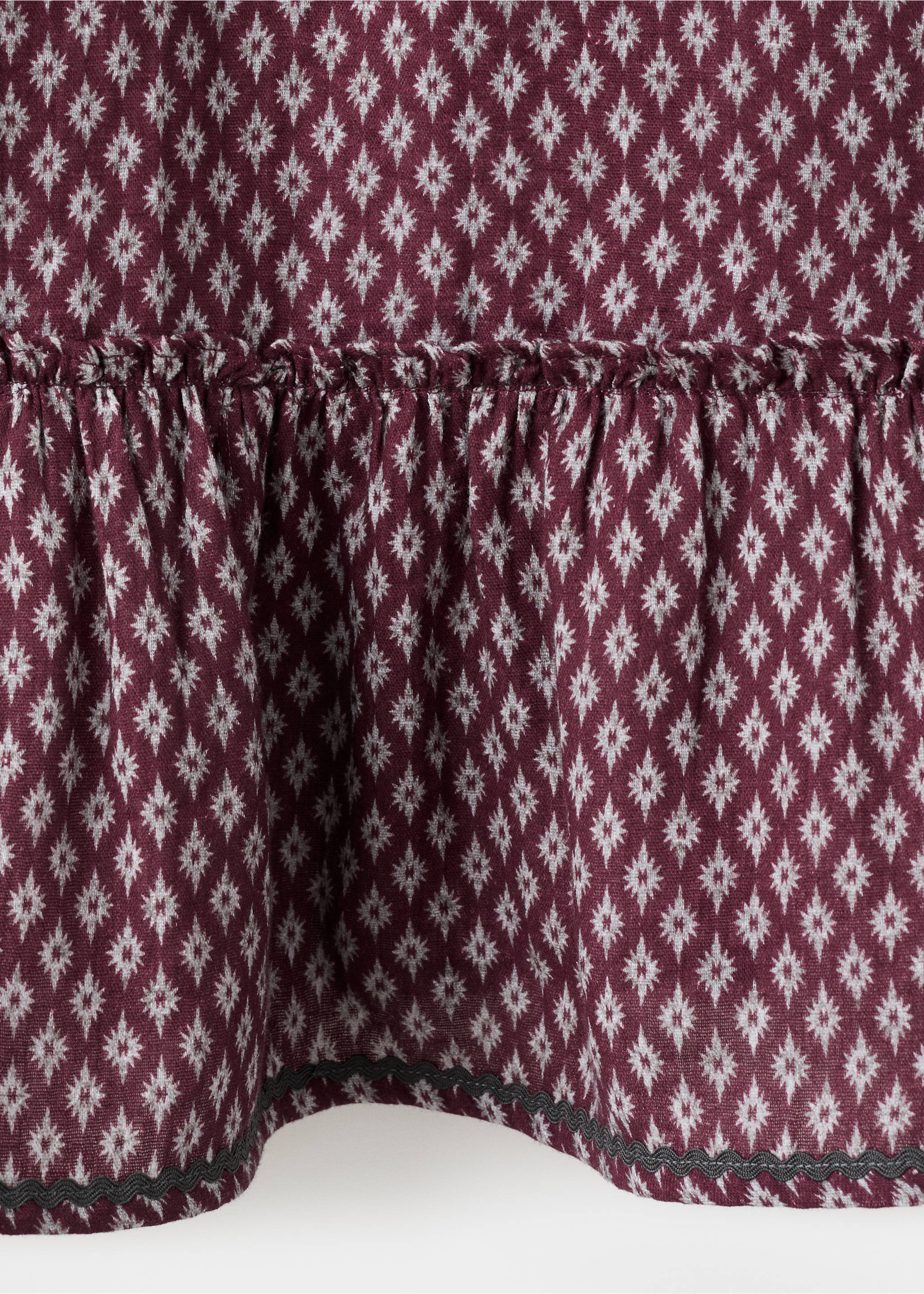 Robe imprimée volantée - Détail de l'article 0, Bordeaux. Ref: 17016739-00.