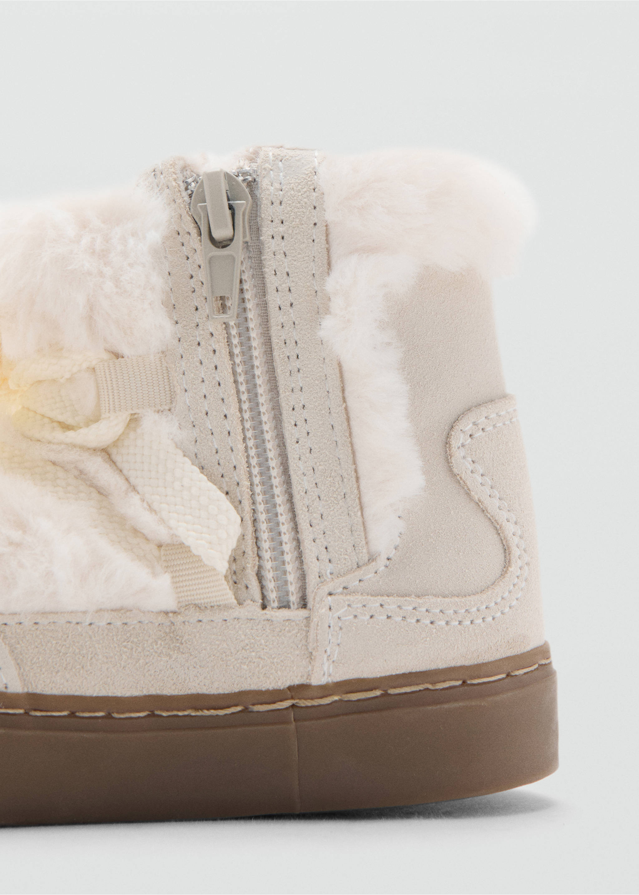 Ankle boots with leather accents - Details of the article 1, Sand. Ref: 17016740-00.