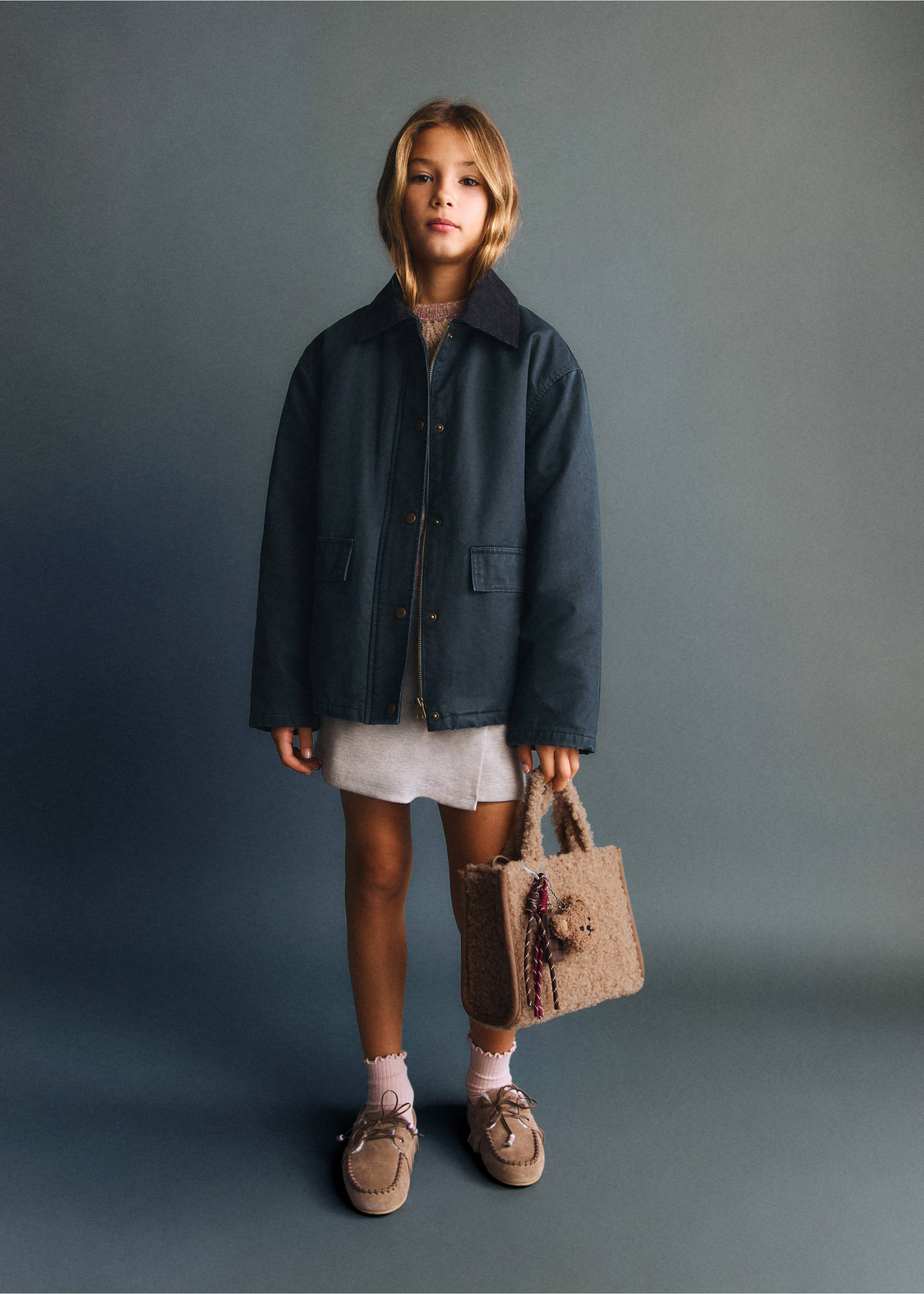 Shearling-effect bucket bag - General plane, Medium Brown. Ref: 17016742-00.