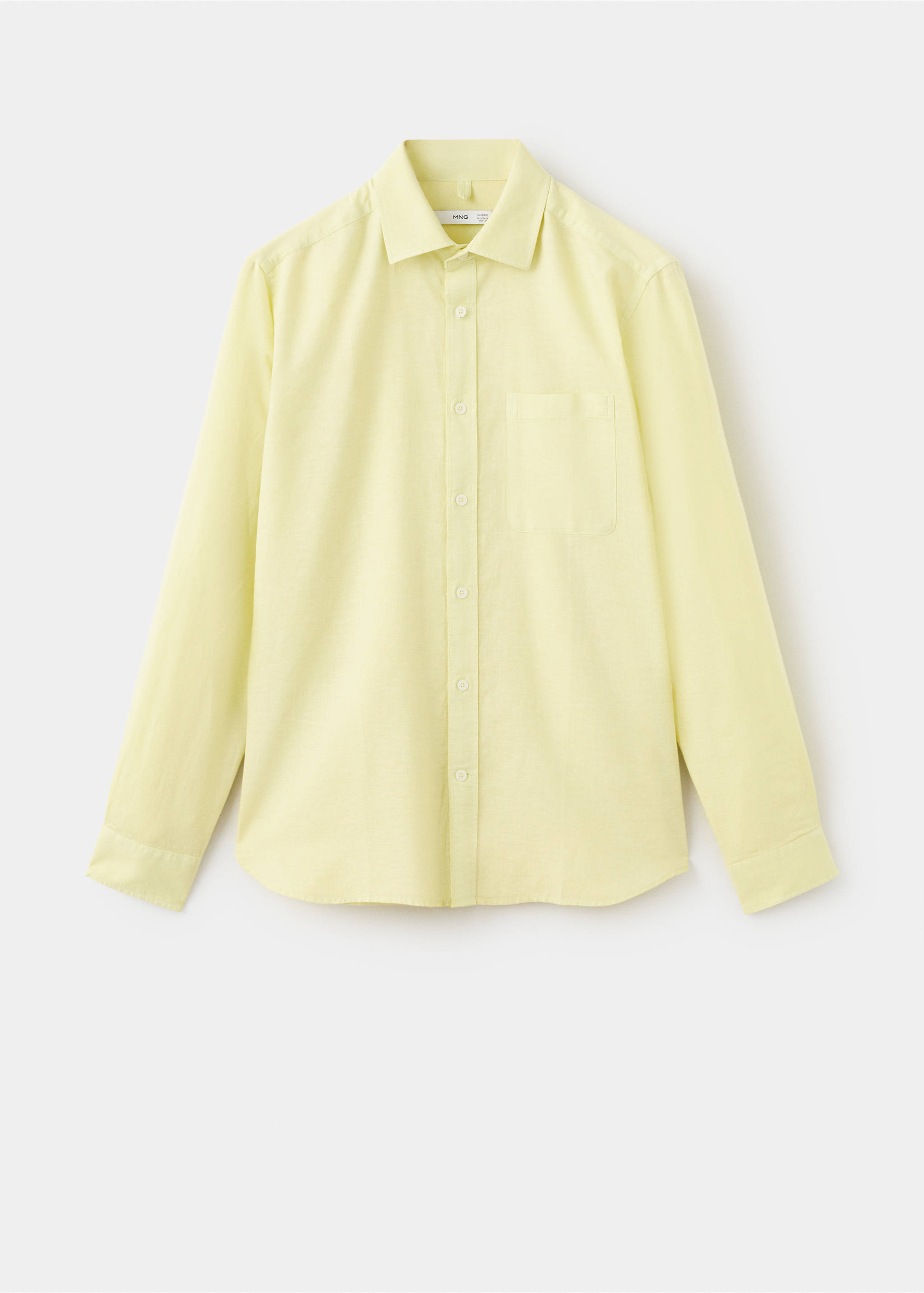 Pocket linen shirt - Article without model, Neon Yellow. Ref: 17016743-00.