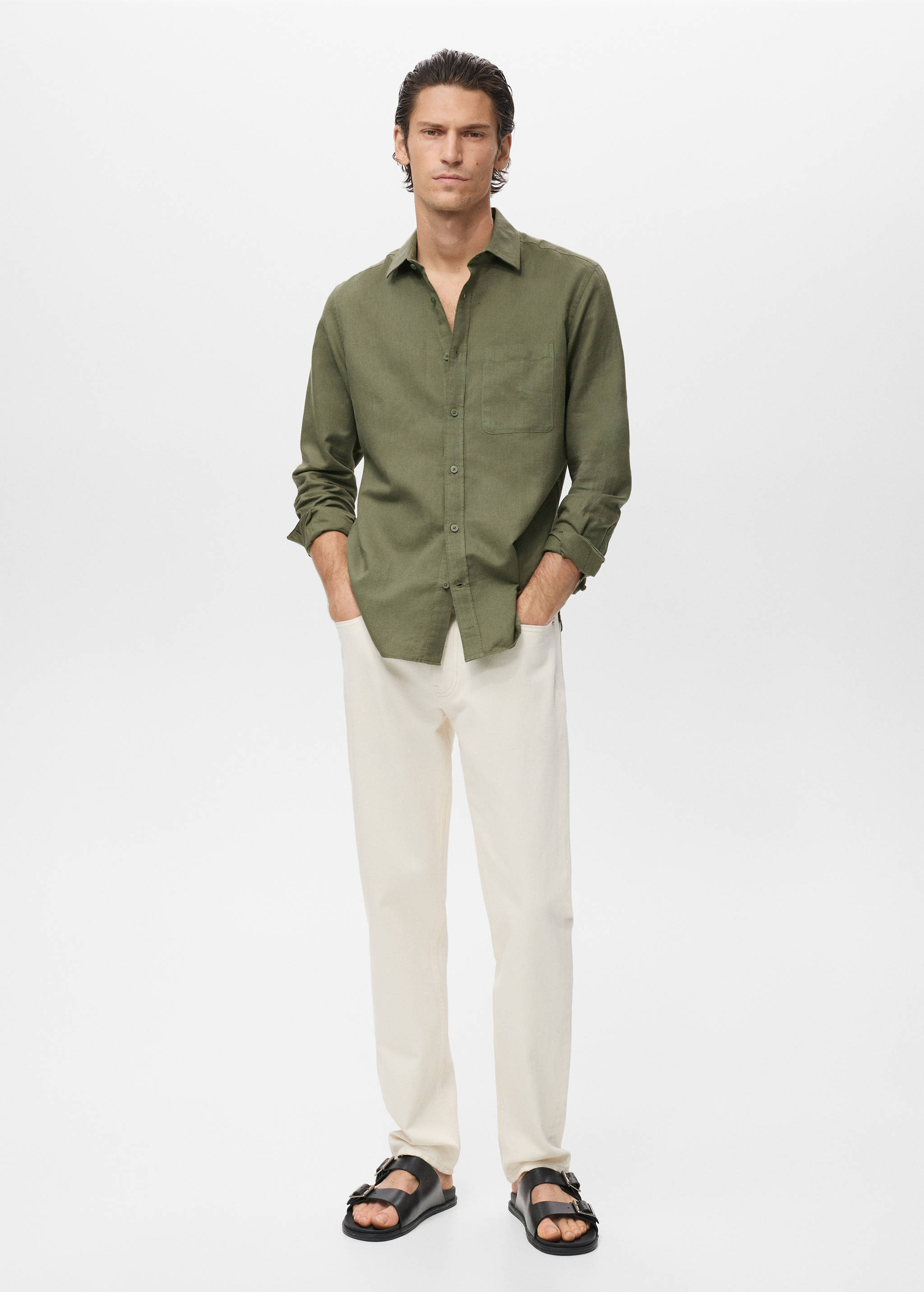 Pocket linen shirt - General plane