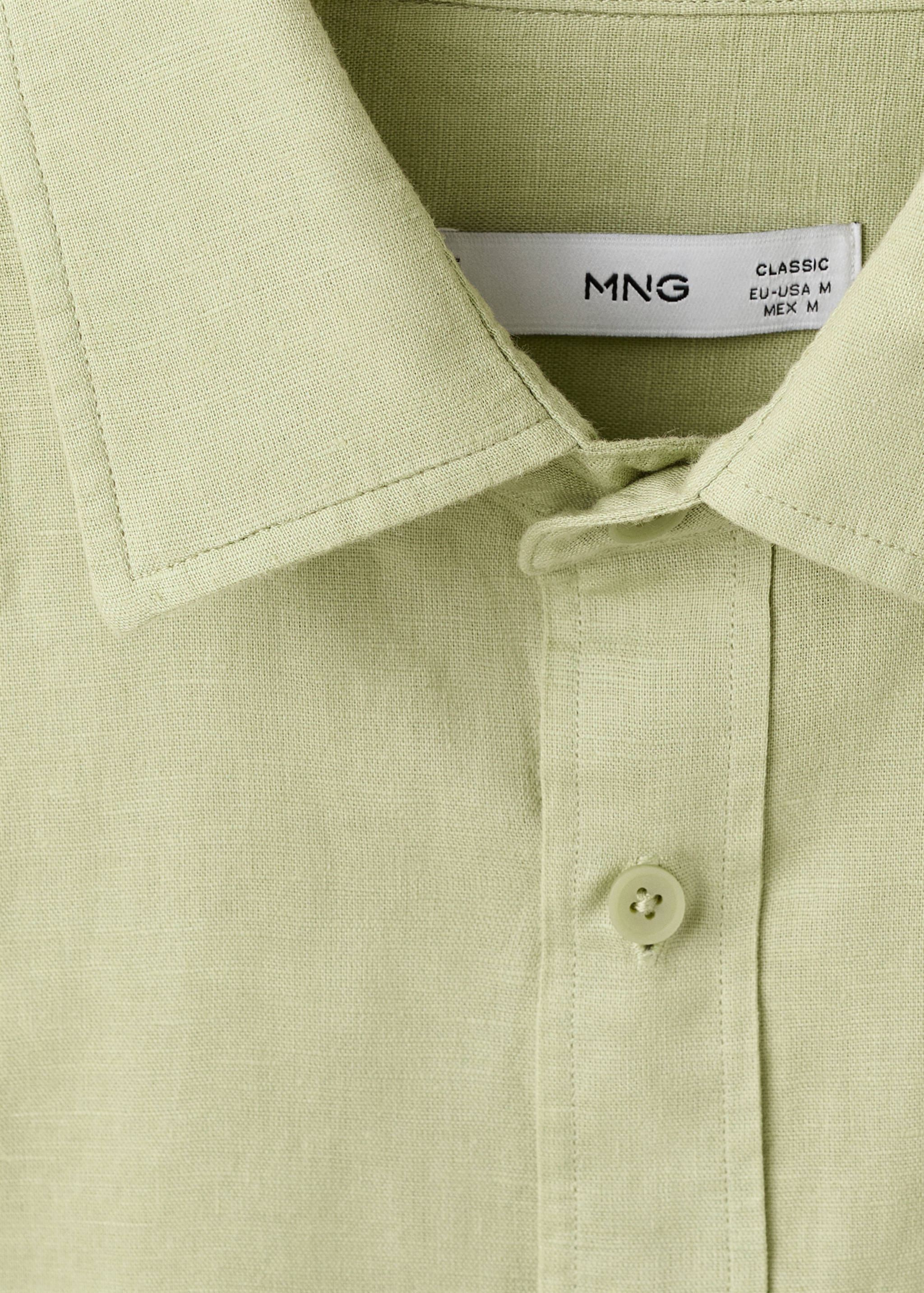 Short sleeve linen-blend shirt - Details of the article 8