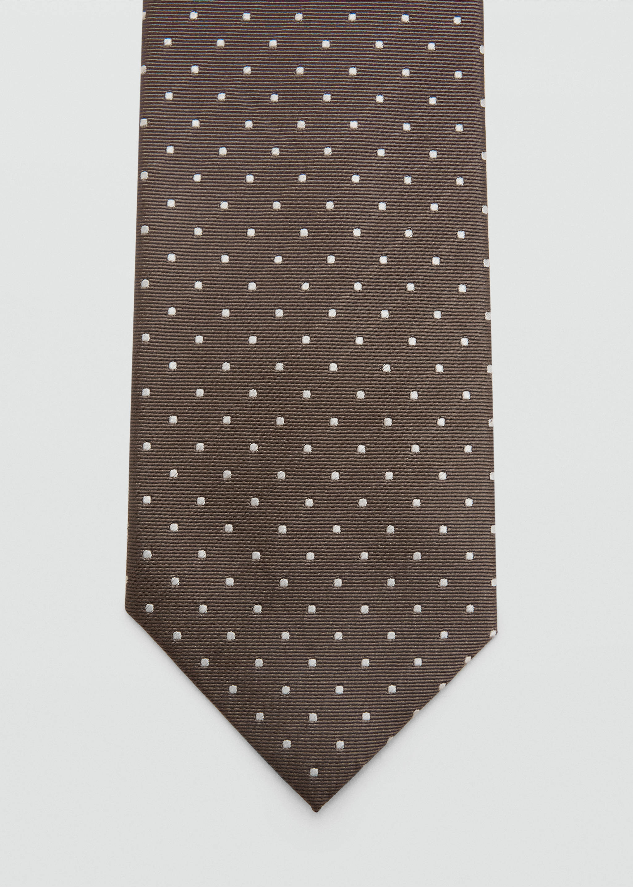 Polka-dot silk tie - Details of the article 1, Medium Brown. Ref: 17016750-00.