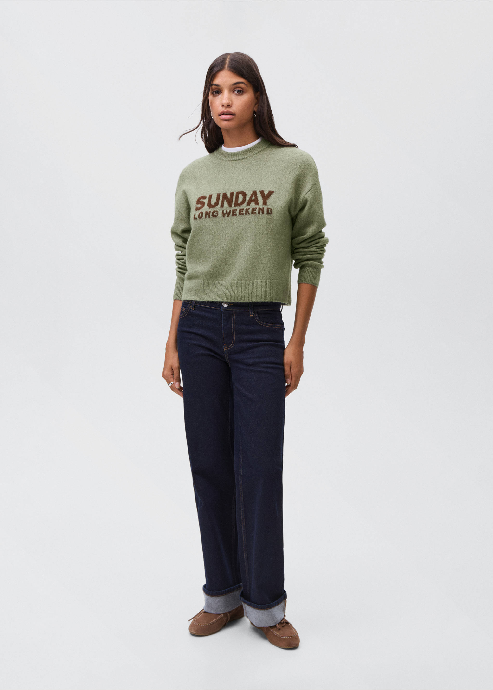 Jersey punto bordado - Plano general, Verde. Ref: 17017129-00.