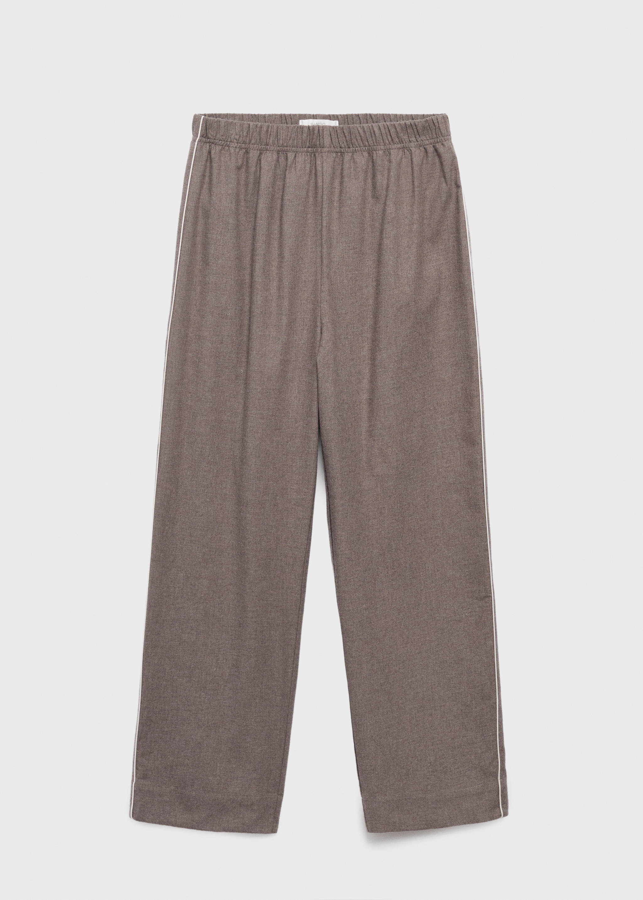 Pantalon en flanelle de coton avec passepoil contrasté - Article sans modèle