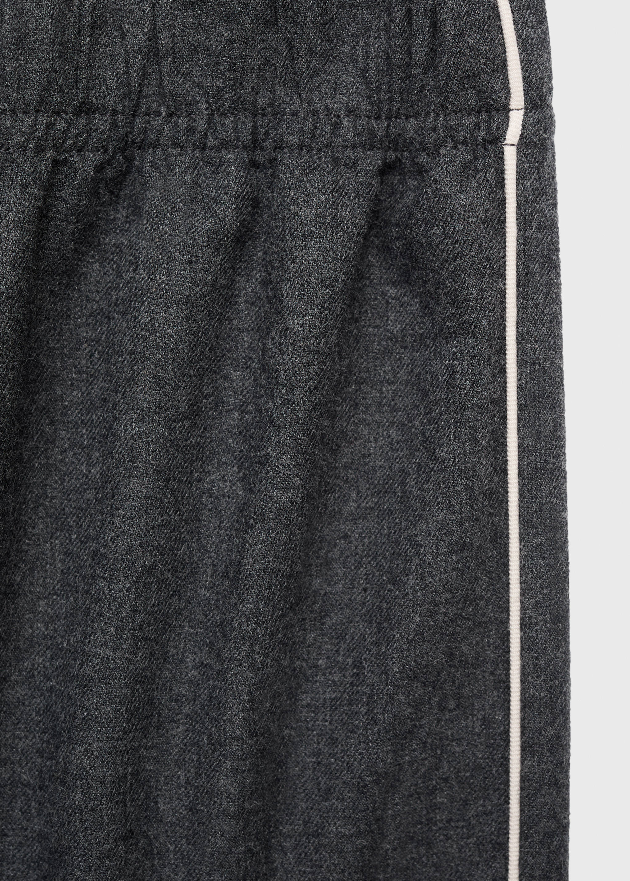 Pantalon en flanelle de coton avec passepoil contrasté - Détail de l'article 0