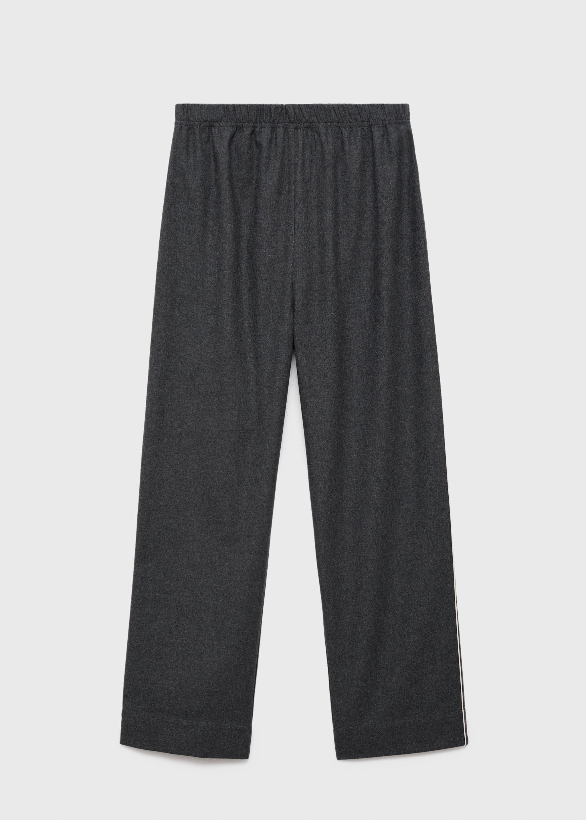 Pantalon en flanelle de coton avec passepoil contrasté - Article sans modèle, Gris anthracite. Ref: 17017130-00.