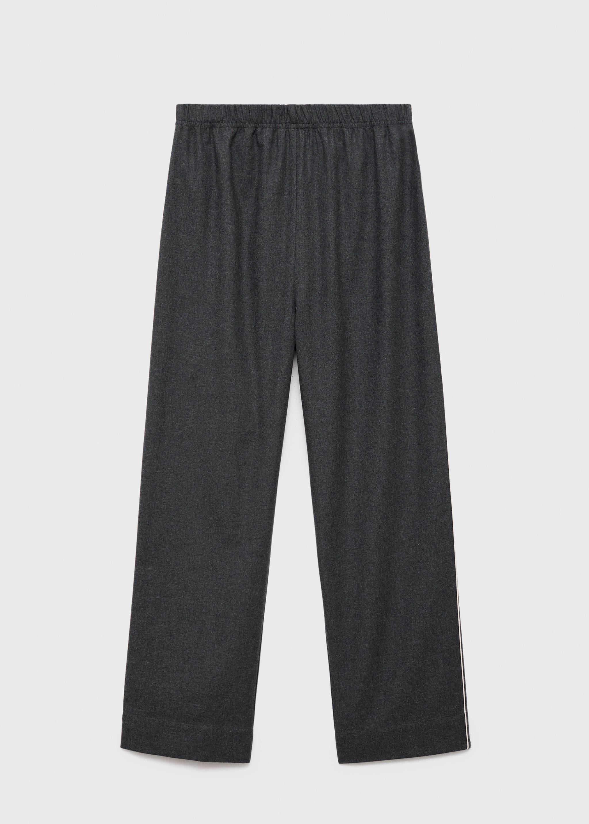 Pantalon en flanelle de coton avec passepoil contrasté - Article sans modèle
