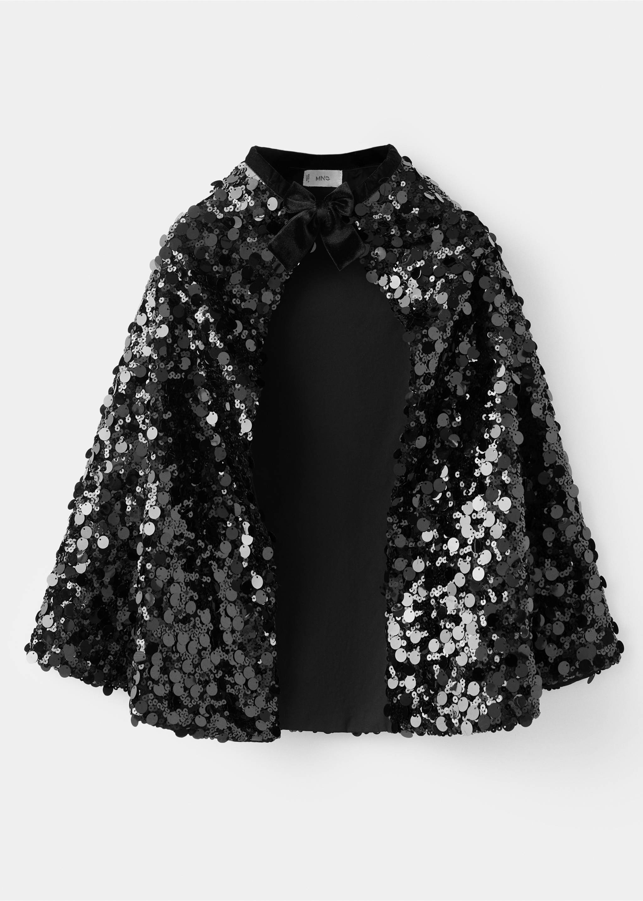 Sequin cape with ribbon bow - Article without model, Black. Ref: 17017134-00.
