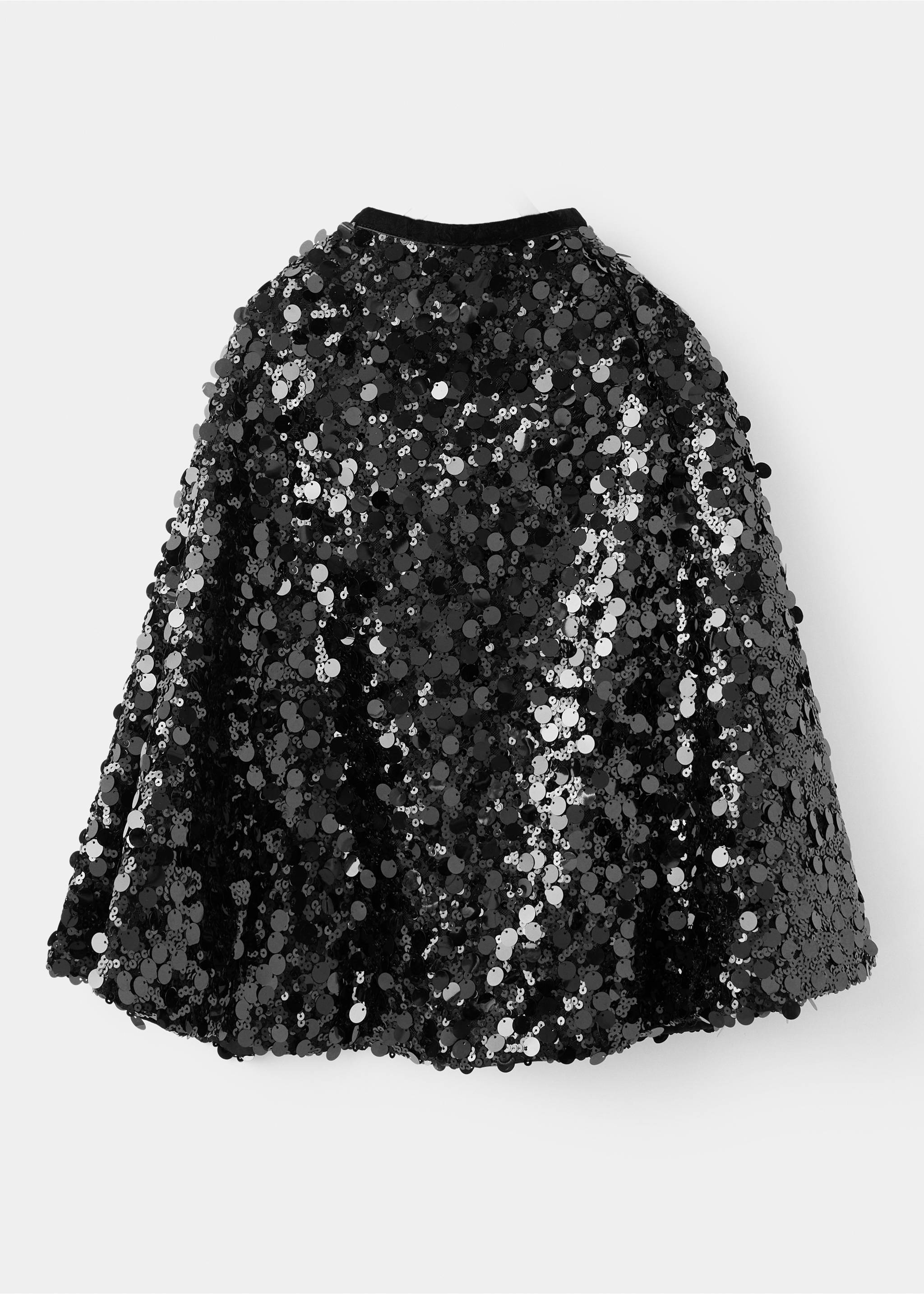 Sequin cape with ribbon bow - Medium plane, Black. Ref: 17017134-00.