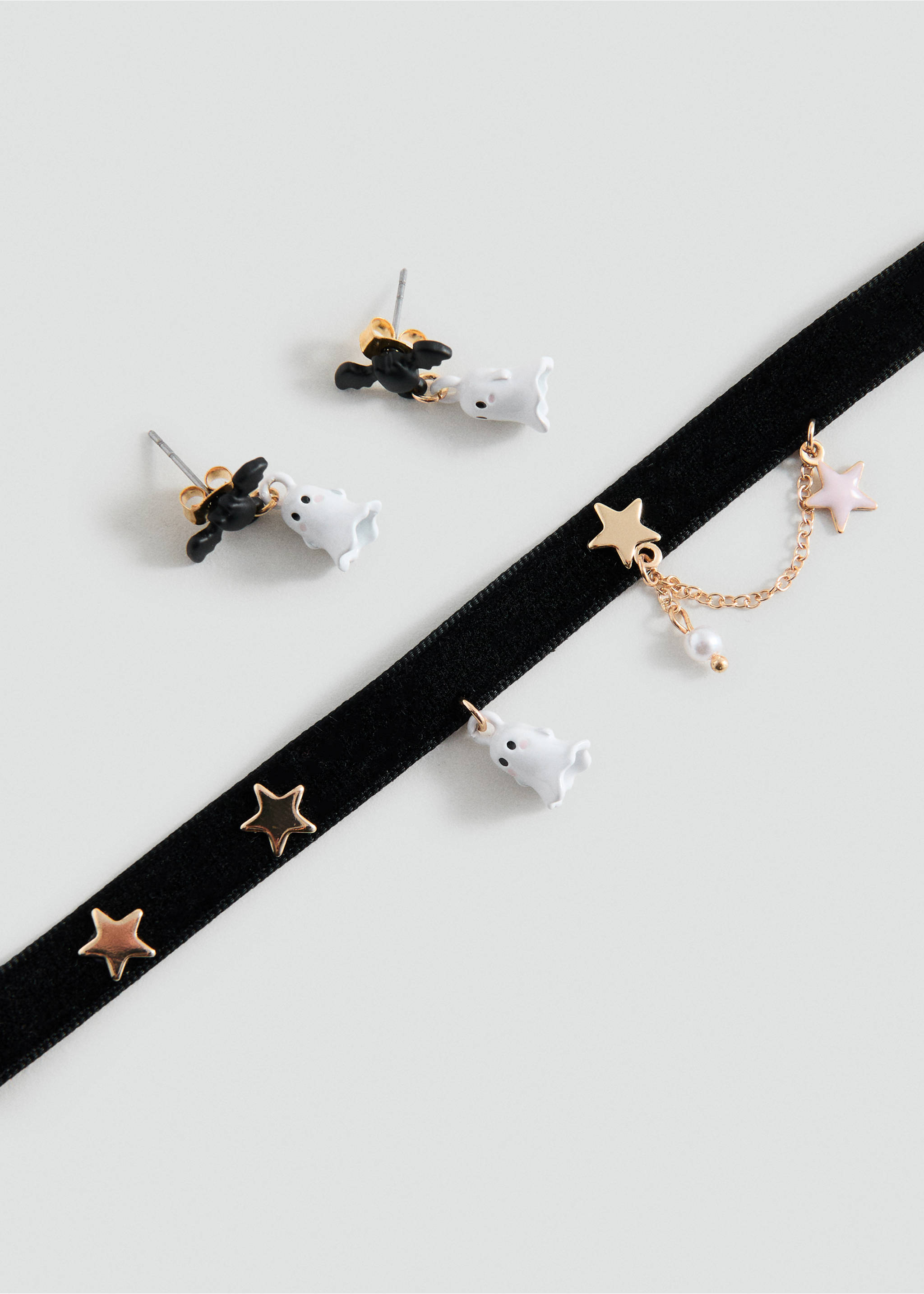 Set of halloween choker and earrings - Medium plane, Black. Ref: 17017137-00.
