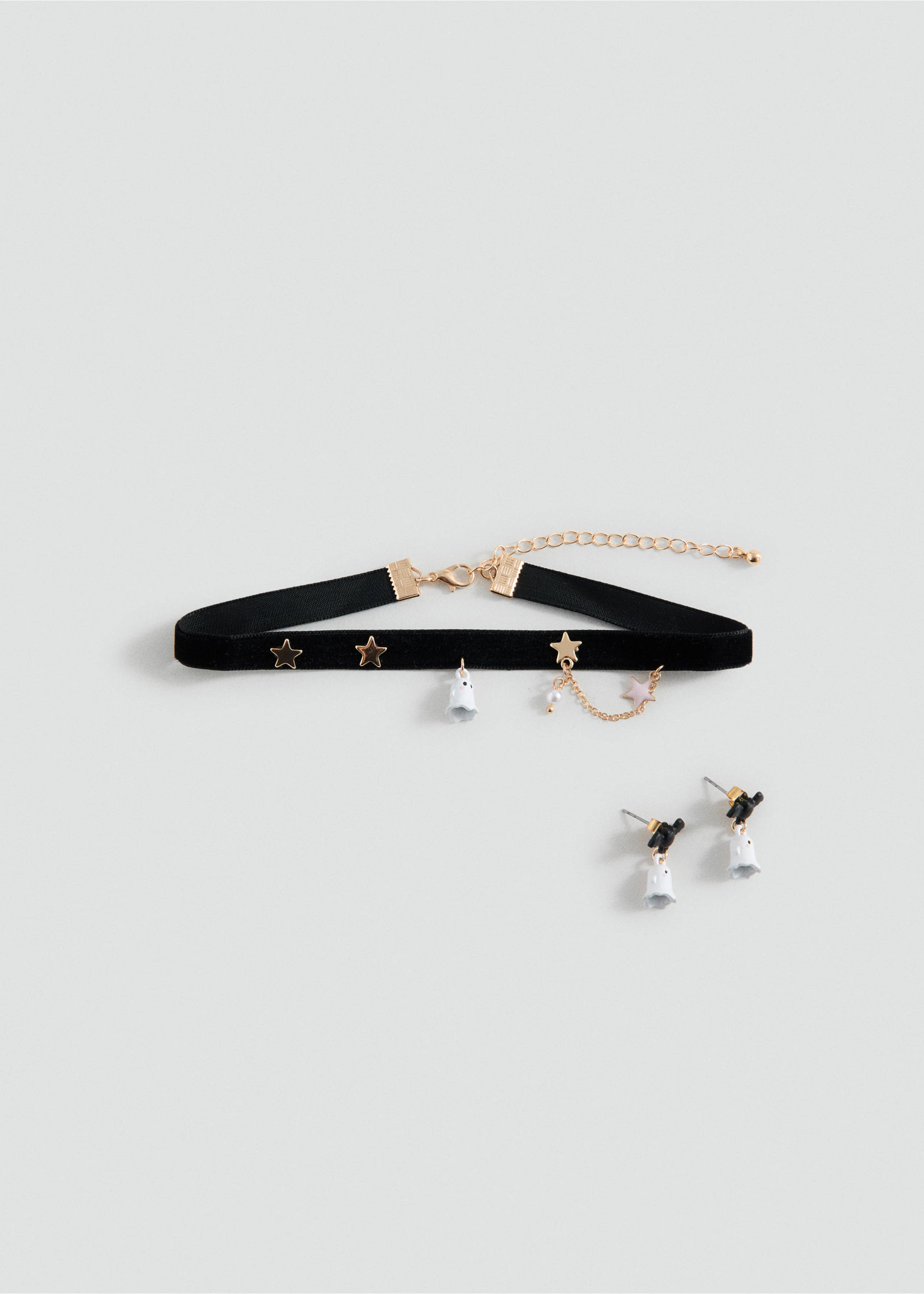Set of halloween choker and earrings - Article without model, Black. Ref: 17017137-00.