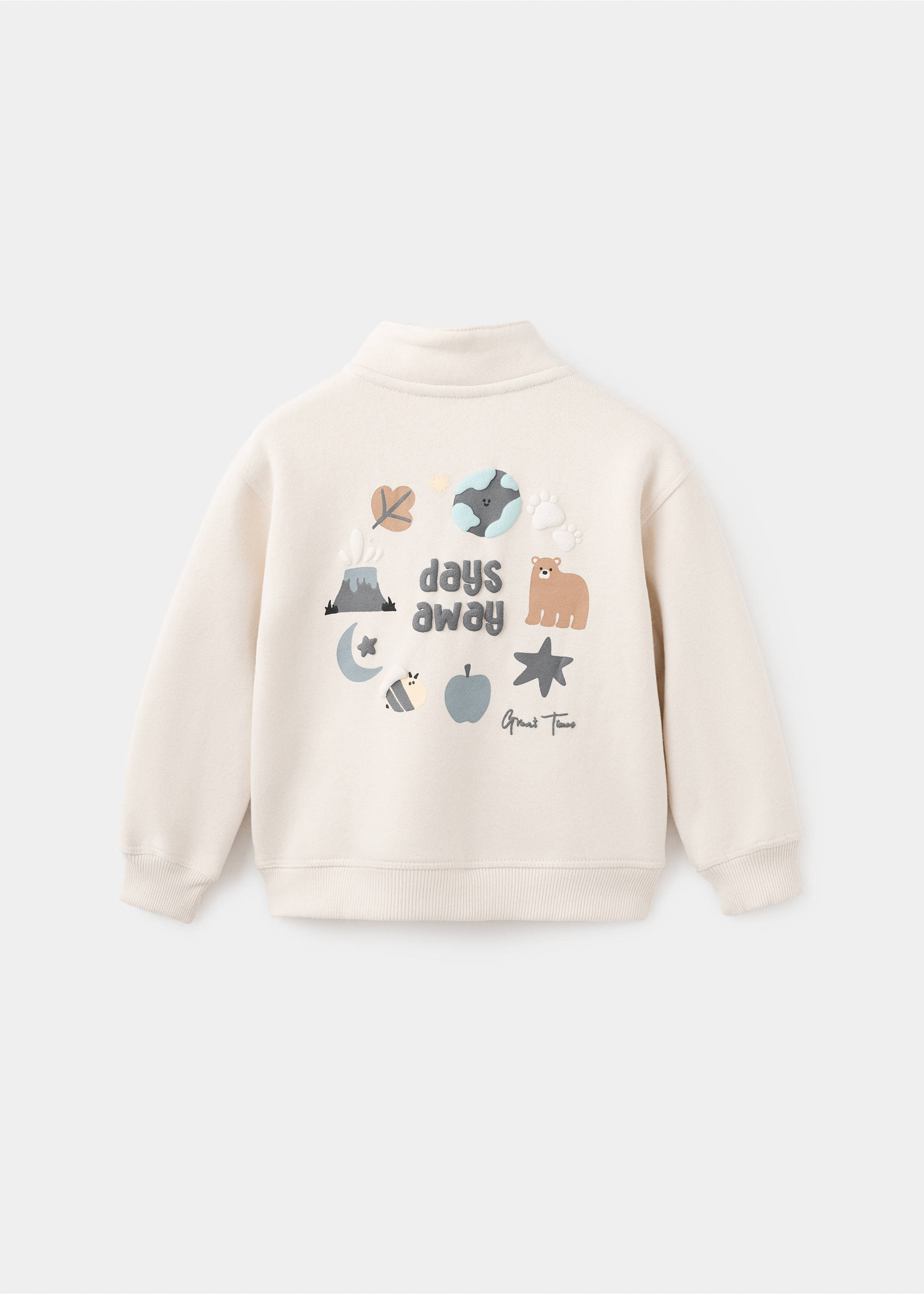 Bear print sweatshirt - Reverse of the article, Ice Grey. Ref: 17017139-00.
