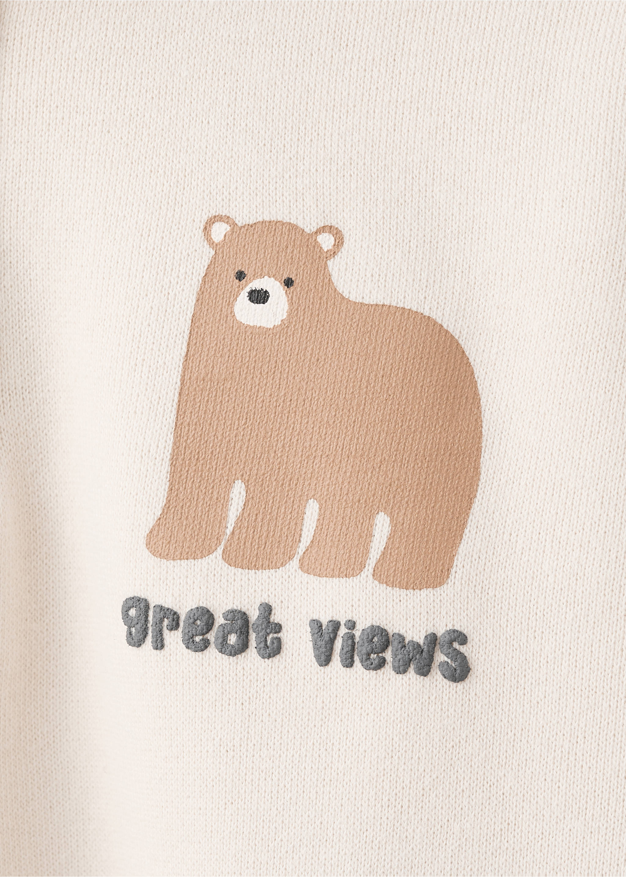 Bear print sweatshirt - Details of the article 8, Ice Grey. Ref: 17017139-00.