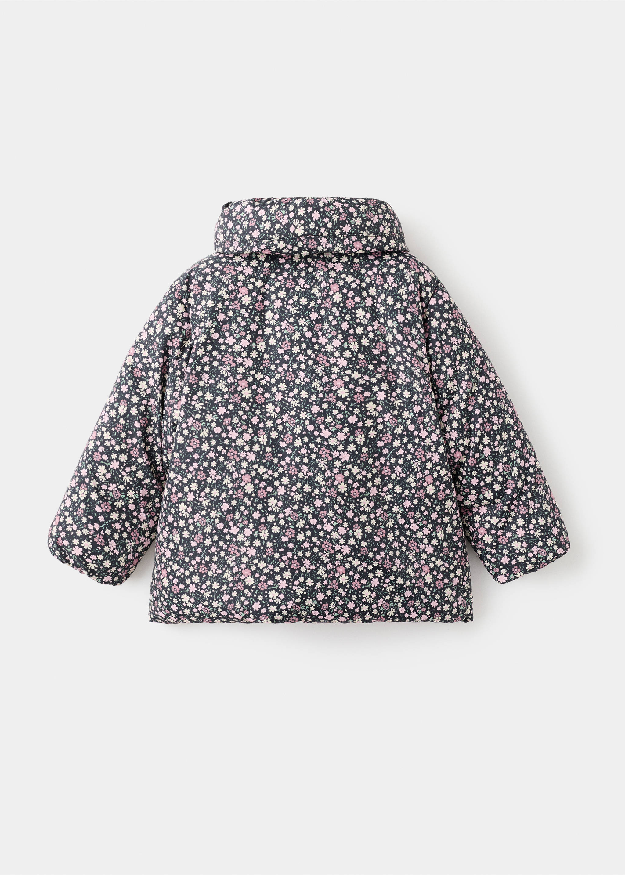 Kunstfellanorak mit Blumenmuster - Rückseite des Artikels, Schwarz. Ref: 17017768-00.
