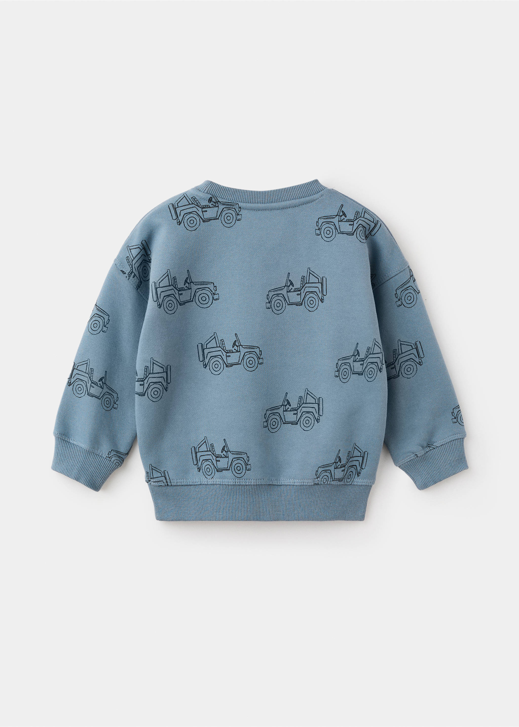 Printed cotton sweatshirt - Reverse of the article, Blue. Ref: 17017780-00.