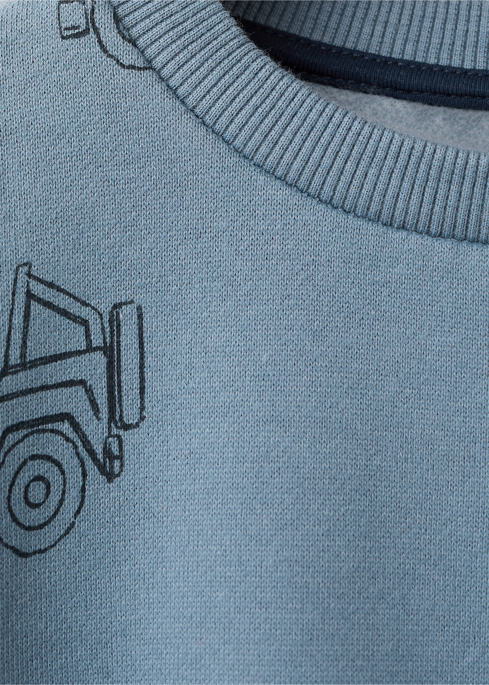 Printed cotton sweatshirt - Details of the article 8, Blue. Ref: 17017780-00.