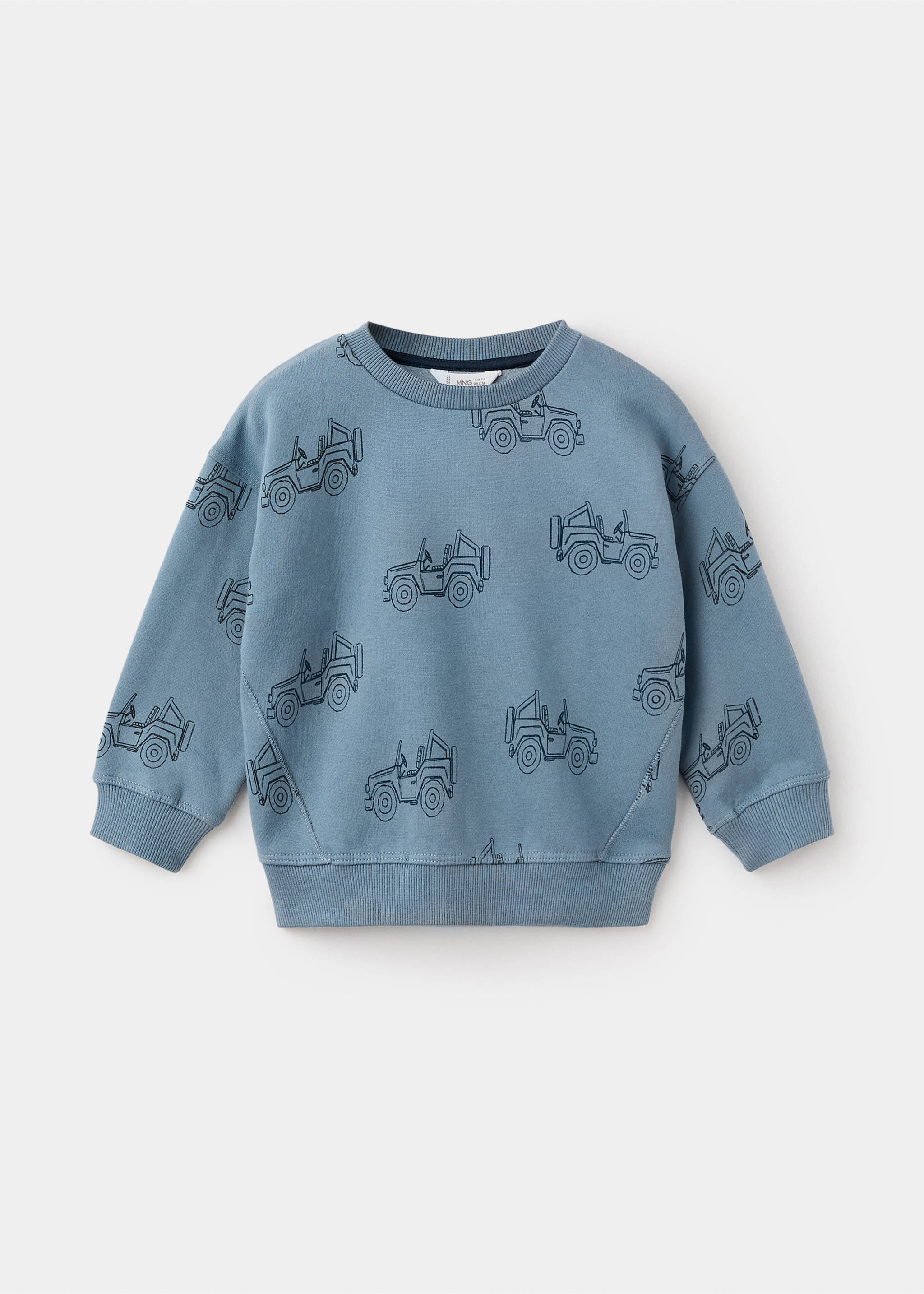 Printed cotton sweatshirt - Article without model, Blue. Ref: 17017780-00.