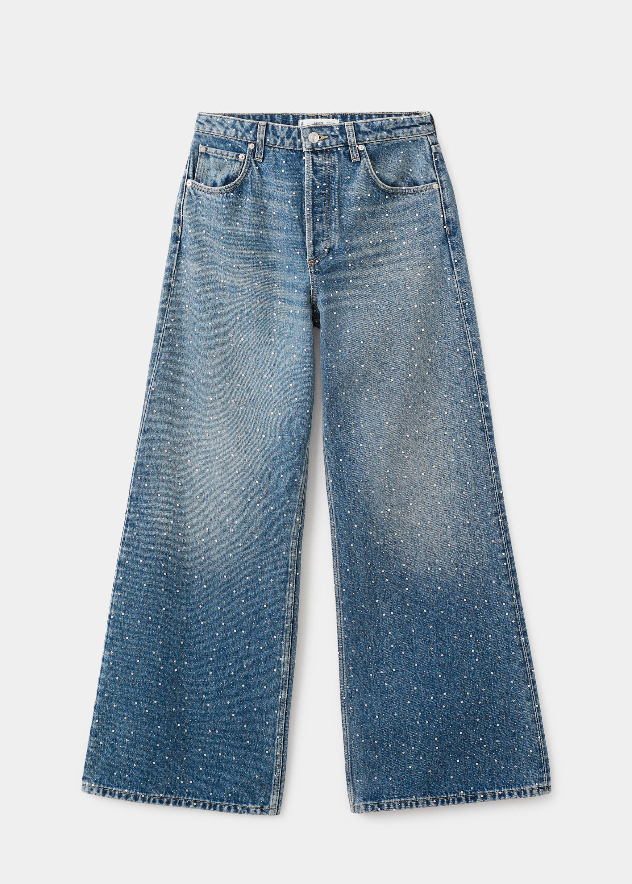 Wide leg jeans with rhinestones - Article without model