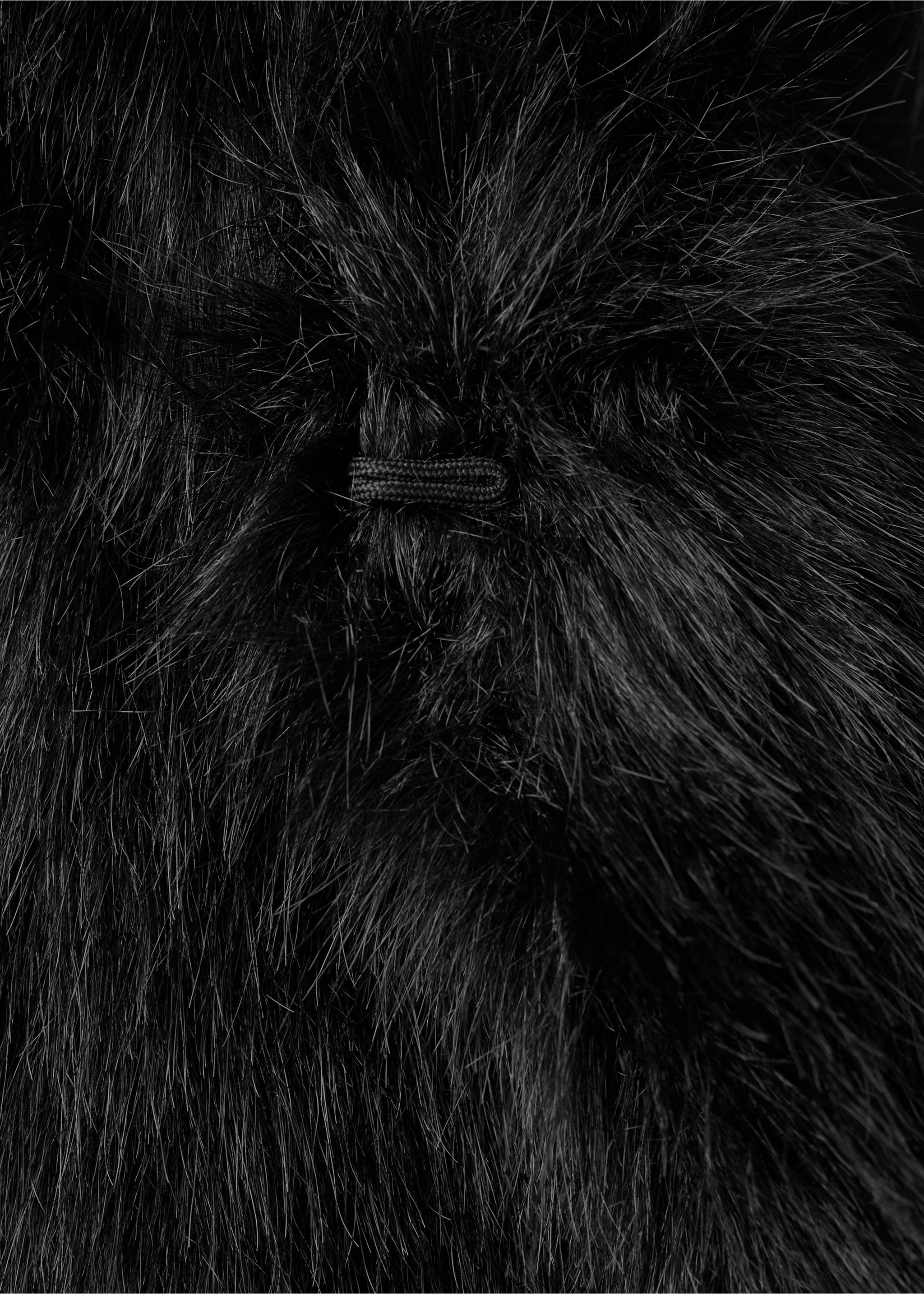 Fur-effect cape gilet - Details of the article 0, Black. Ref: 17017883-00.