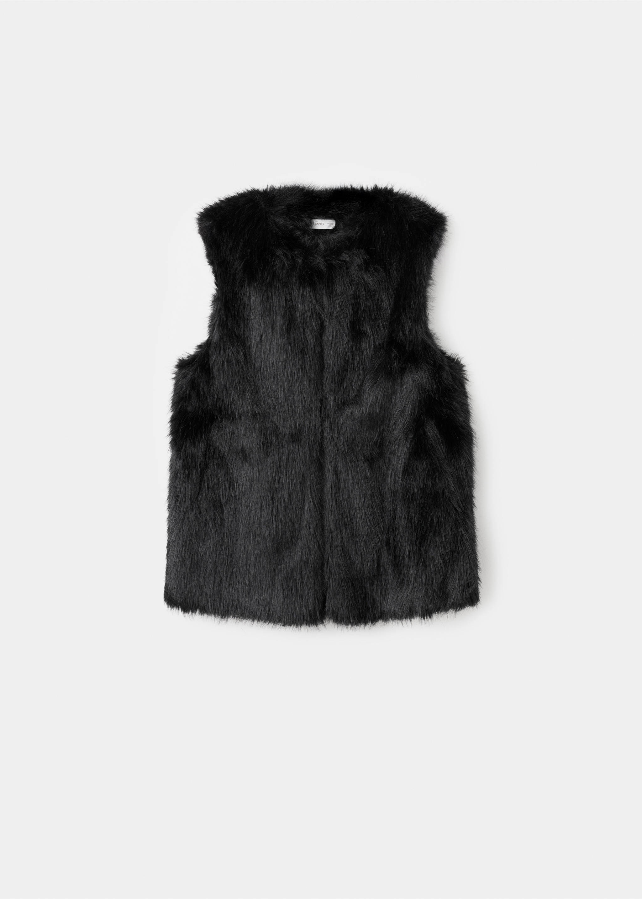 Fur-effect cape gilet - Article without model, Black. Ref: 17017883-00.