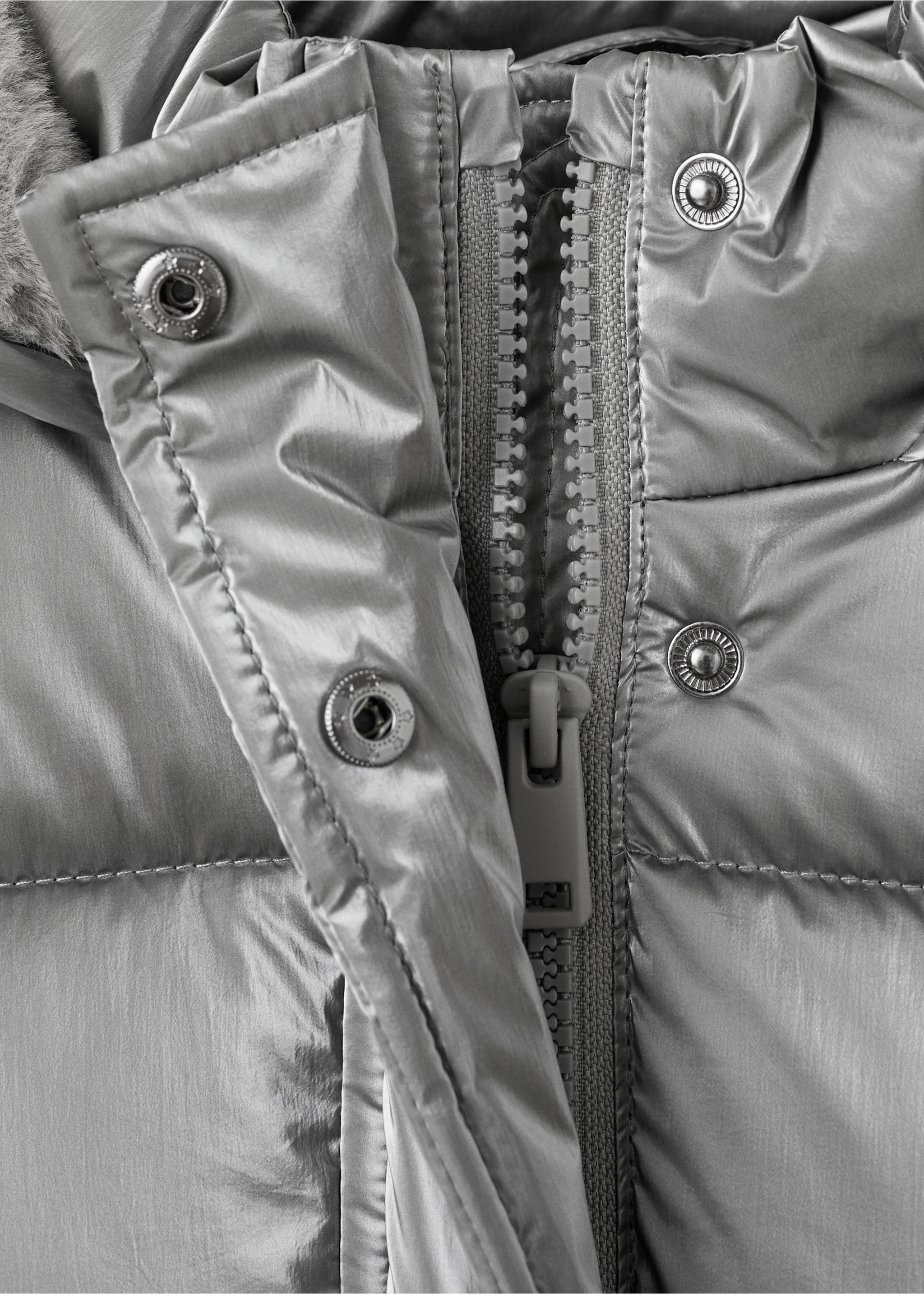 Anorak metalizado acolchado - Detalle del artículo 0, Plata. Ref: 17017884-00.