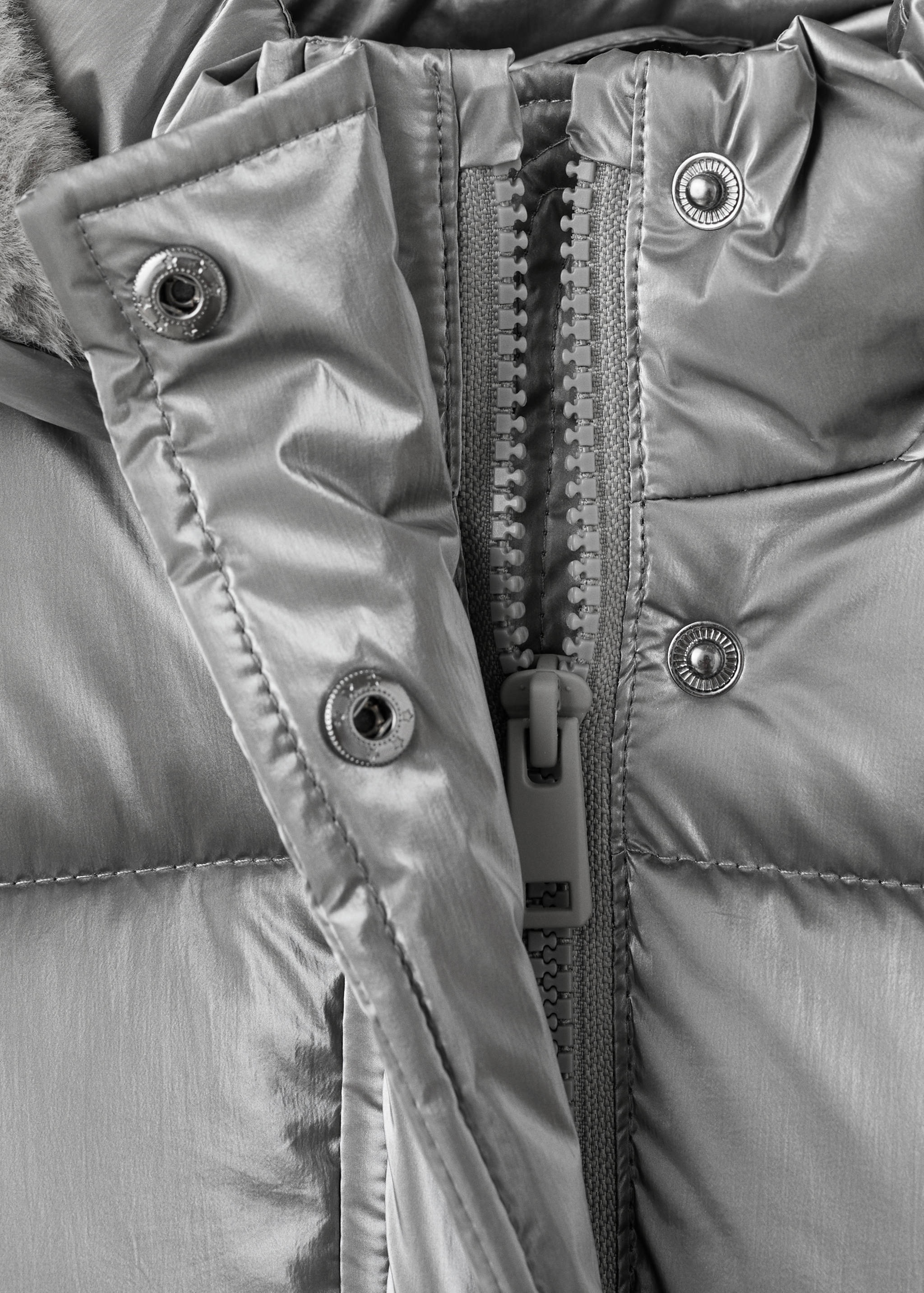 Metallic puffer jacket - Details of the article 0