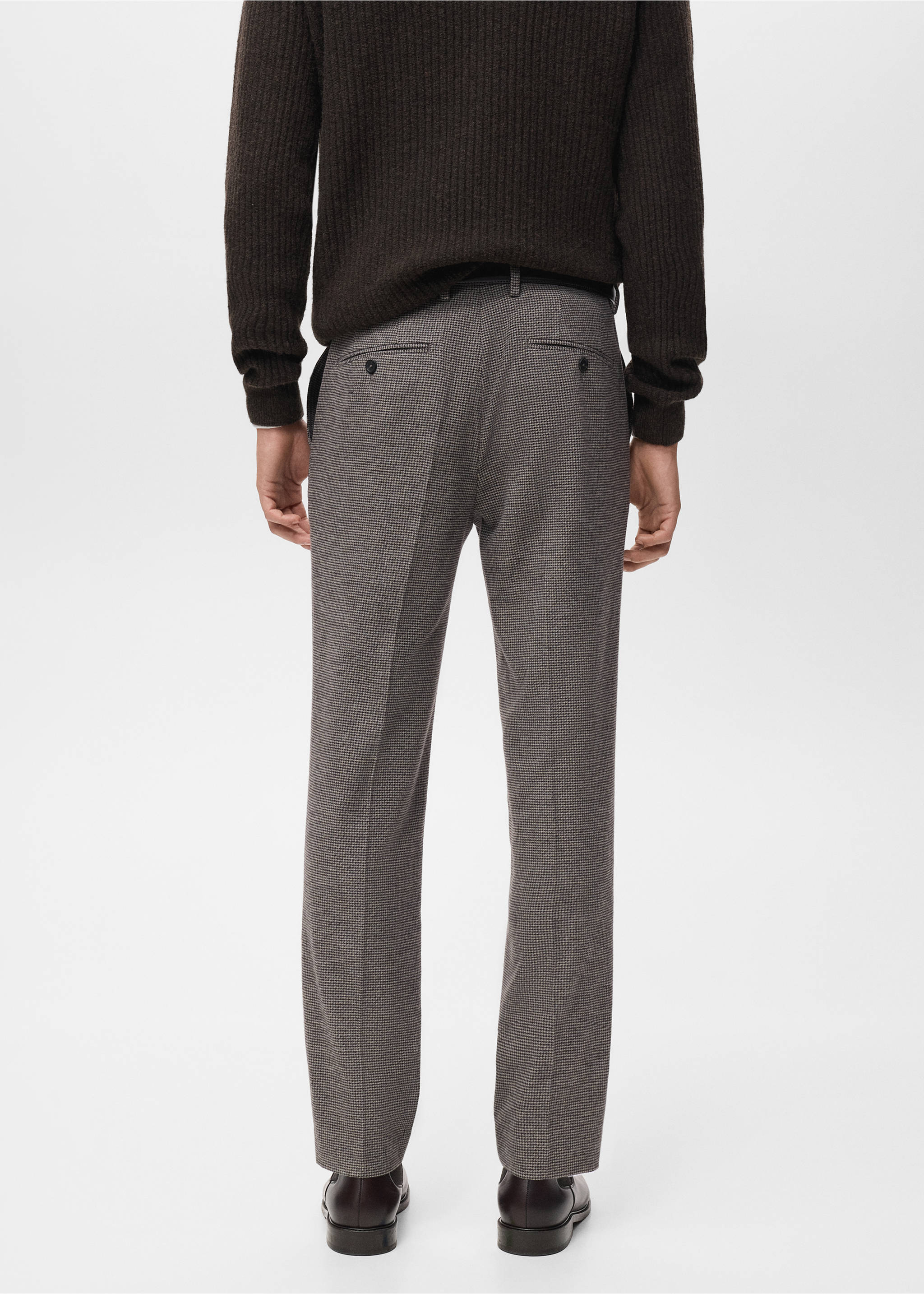 Slim-fit flannel trousers - Reverse of the article, Brown. Ref: 17017886-00.