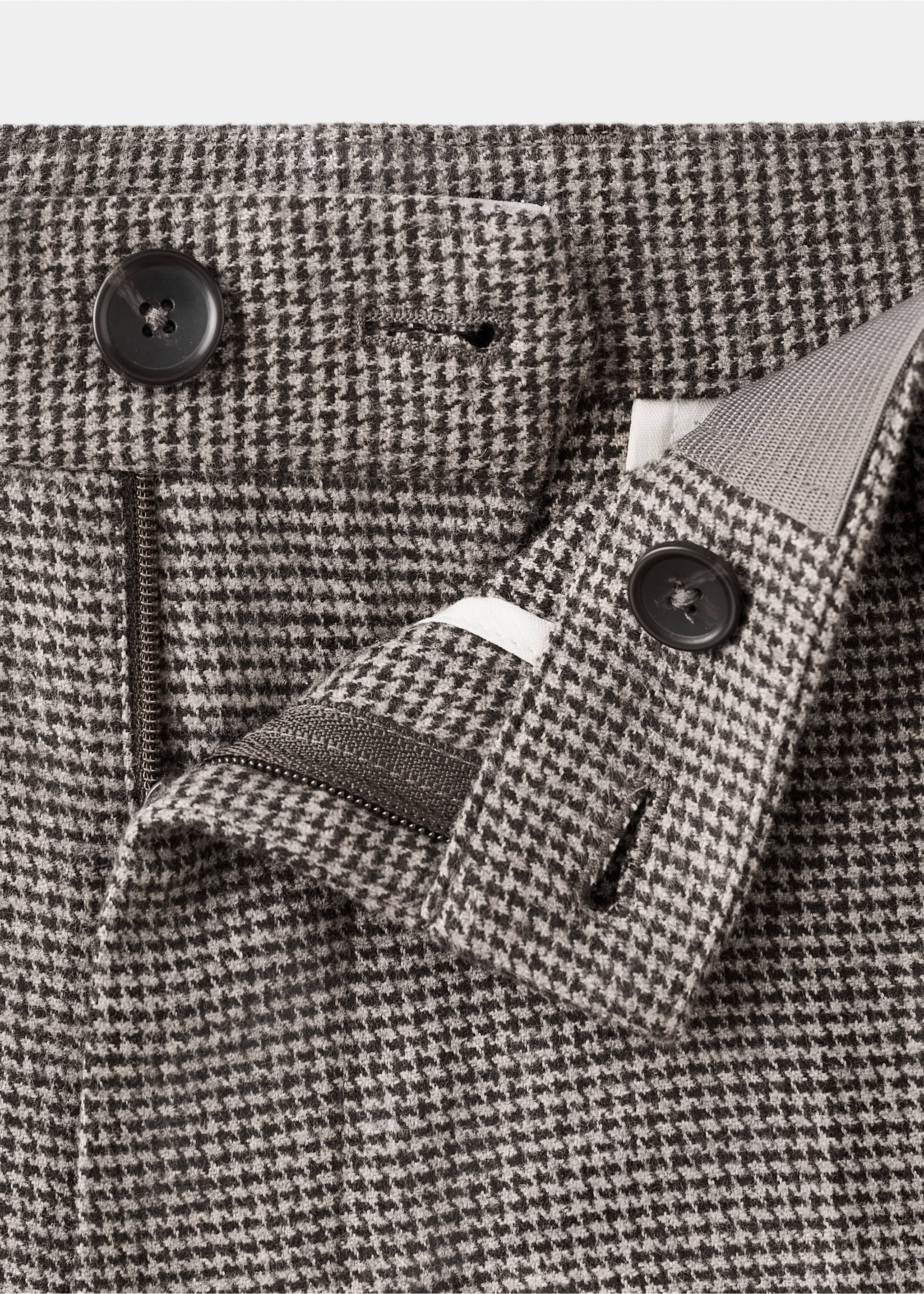 Slim-fit flannel trousers - Details of the article 8, Brown. Ref: 17017886-00.