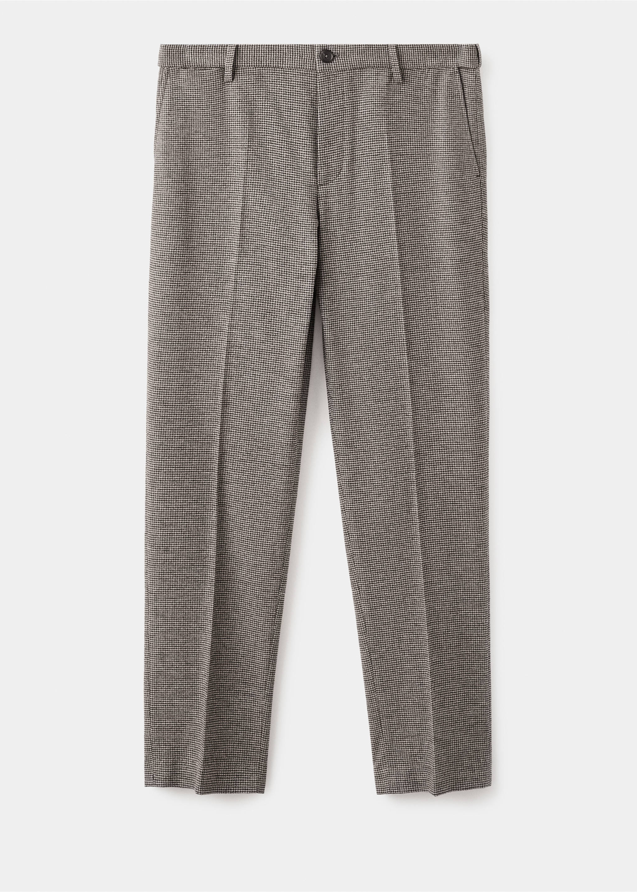 Slim-fit flannel trousers - Article without model, Brown. Ref: 17017886-00.