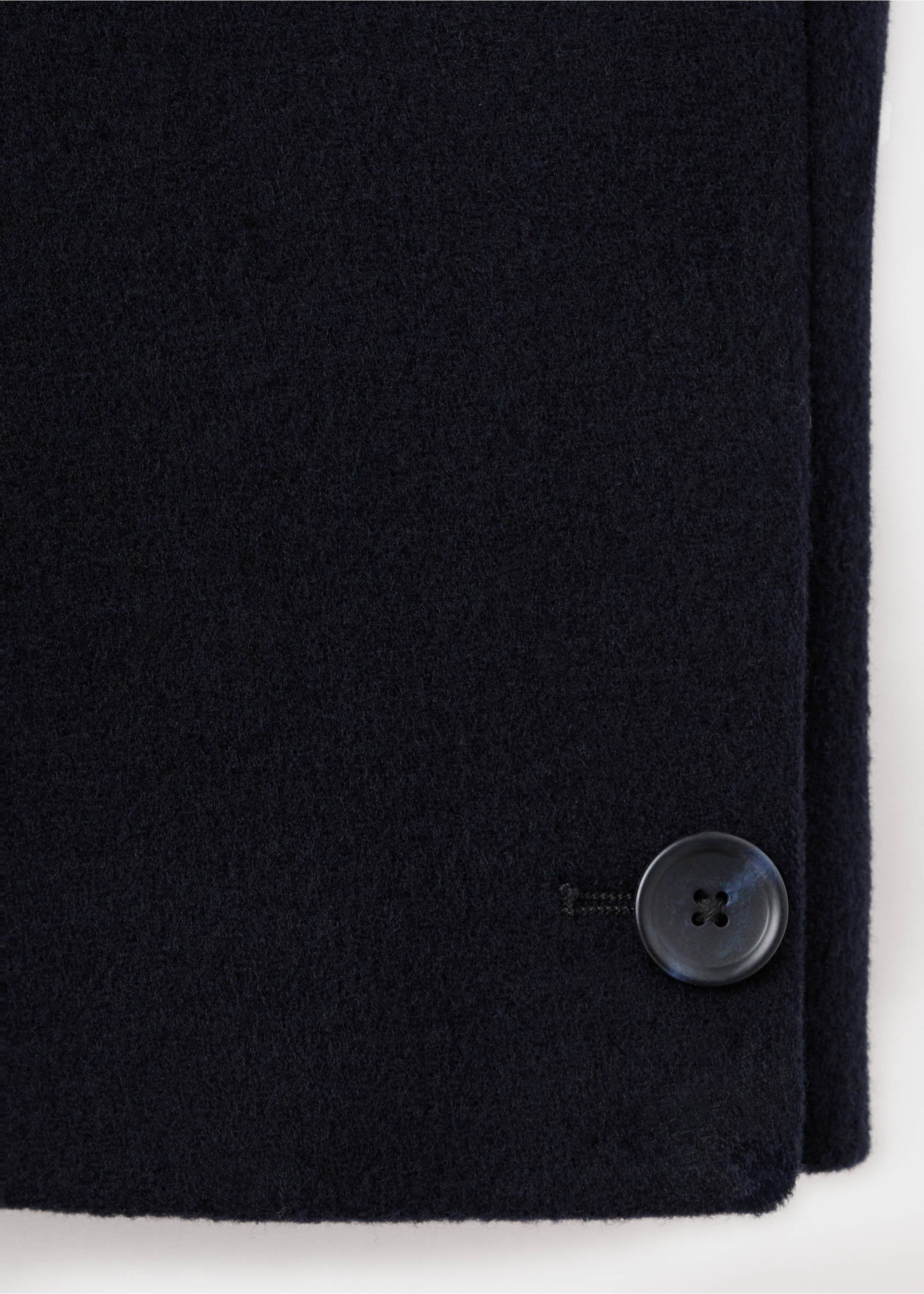 Long wool coat - Details of the article 0, Navy. Ref: 17017890-00.