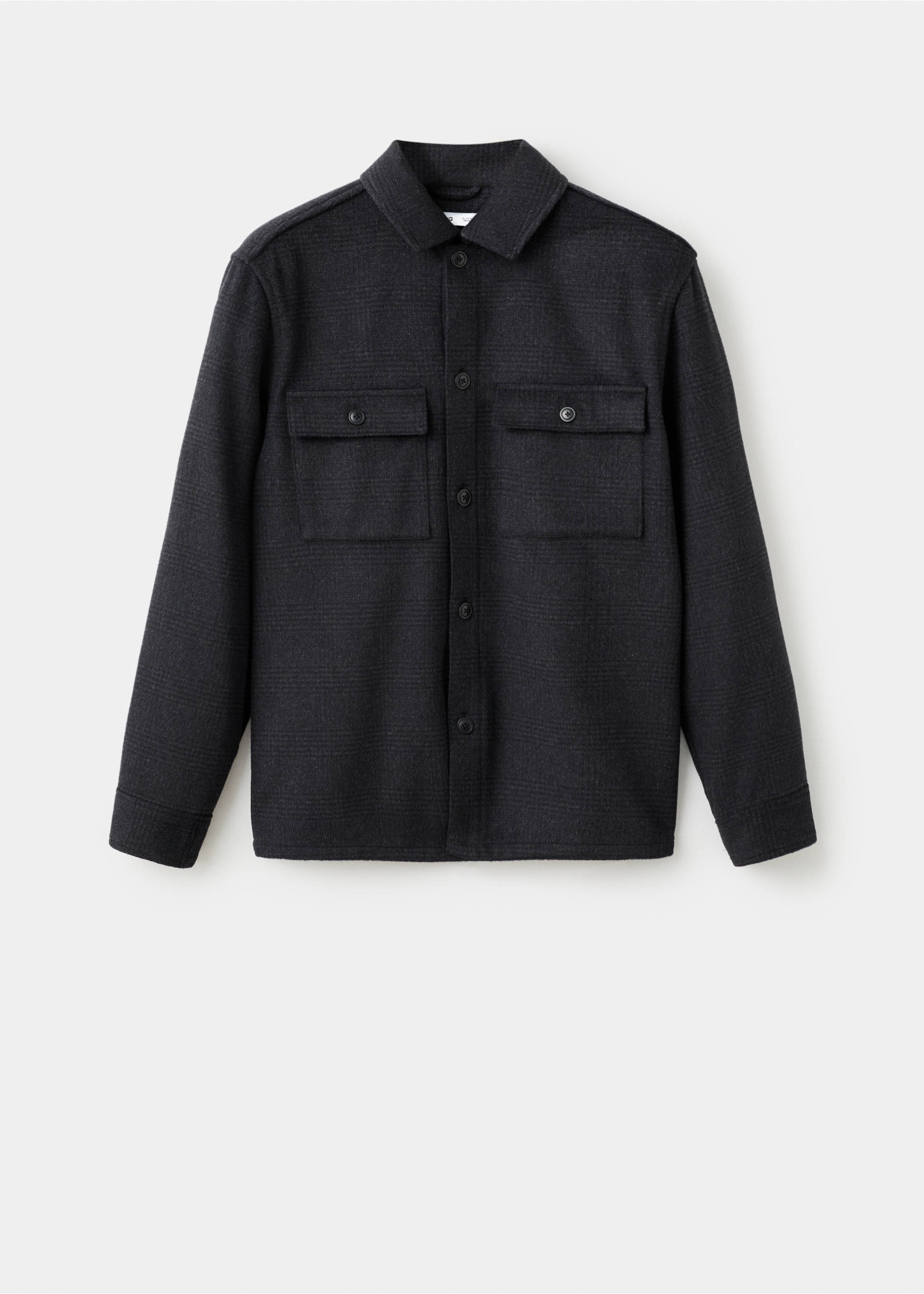 Wool-blend check jacket - Article without model, Black. Ref: 17017891-00.