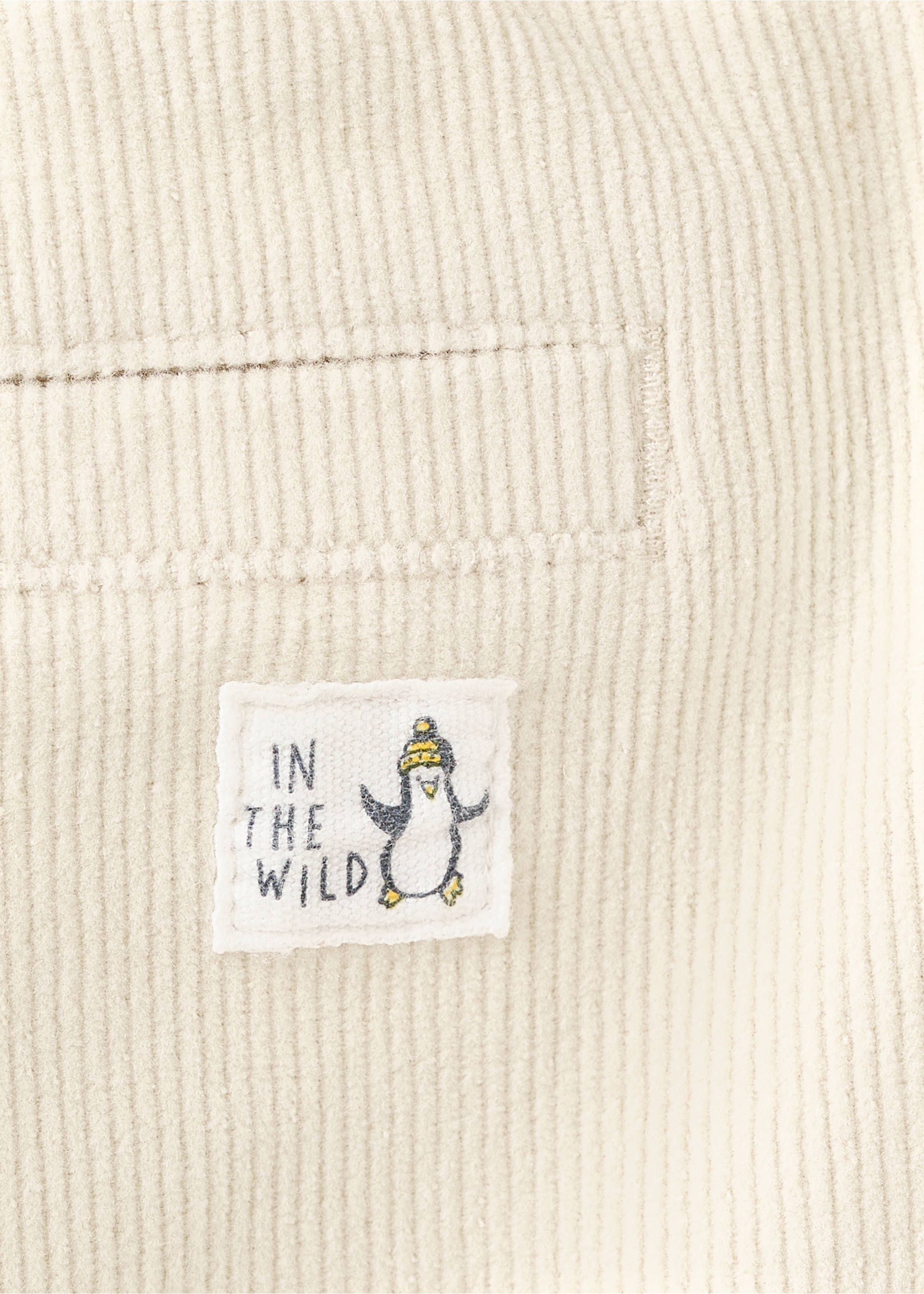 Corduroy cargo trousers - Details of the article 0, Ecru. Ref: 17017893-00.