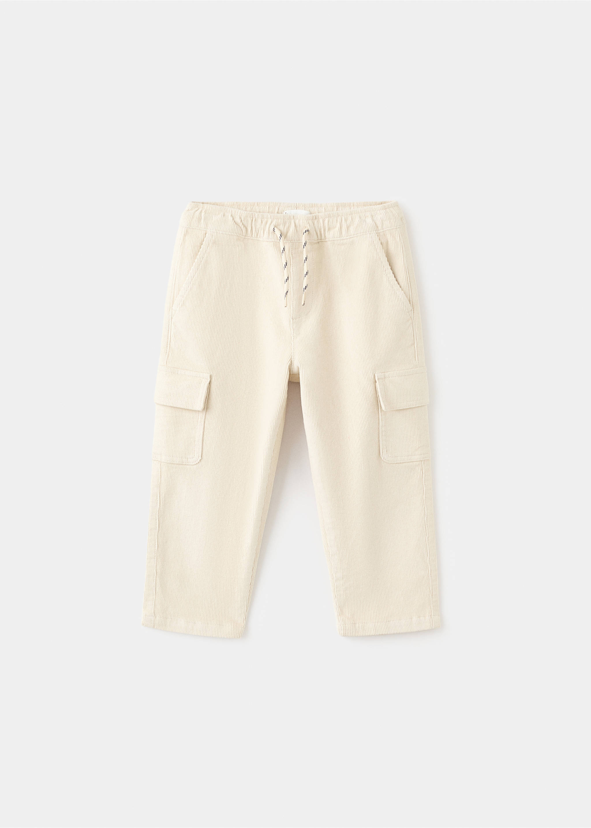 Corduroy cargo trousers - Article without model, Ecru. Ref: 17017893-00.