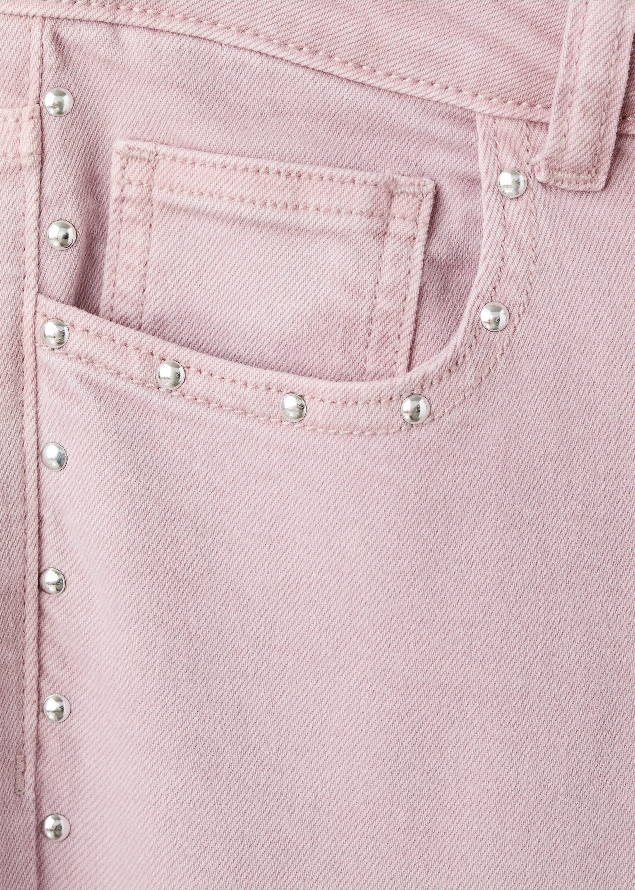 Jean taille basse à clous - Détail de l'article 0, Rose pâle. Ref: 17017894-00.