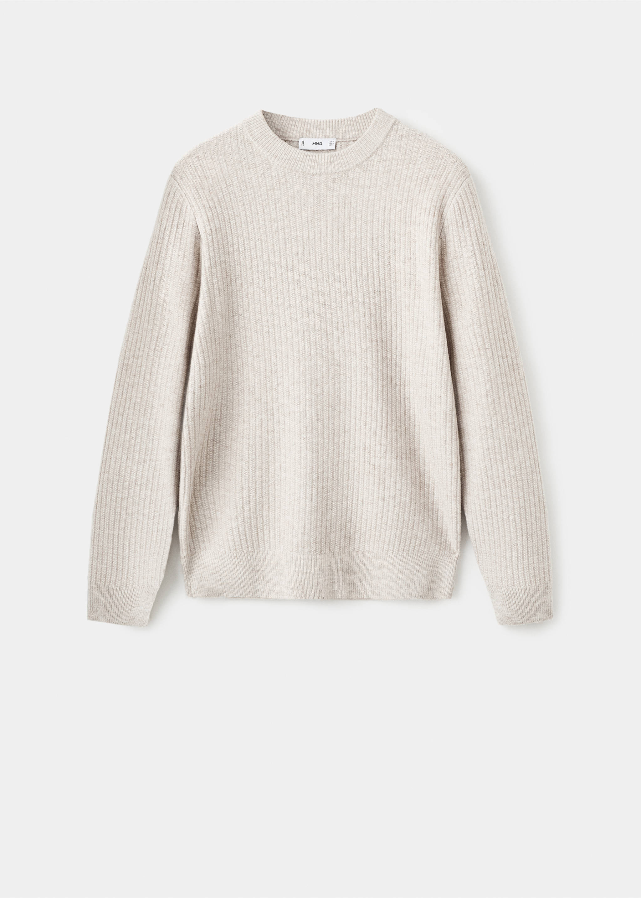 Knitted ribbed sweater - Article without model, Ecru. Ref: 17017898-00.