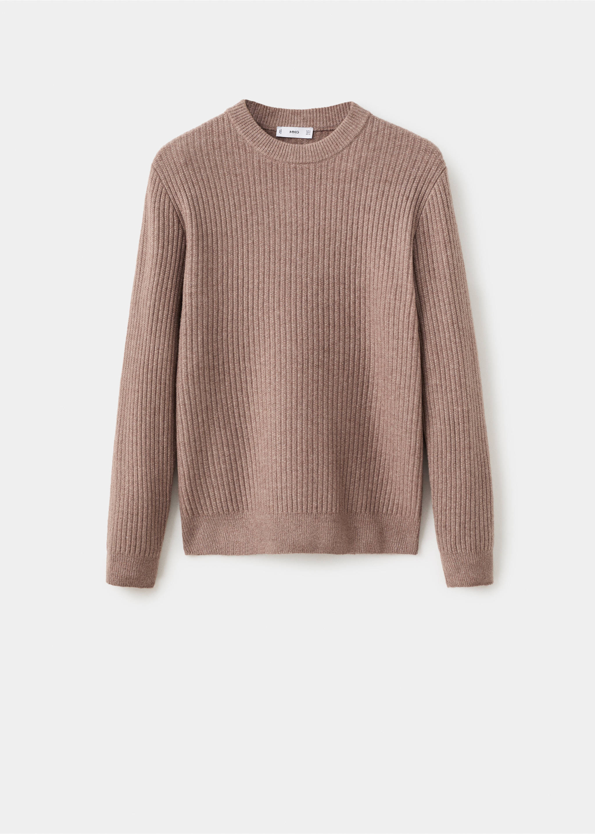 Knitted ribbed sweater - Article without model, Medium Brown. Ref: 17017898-00.